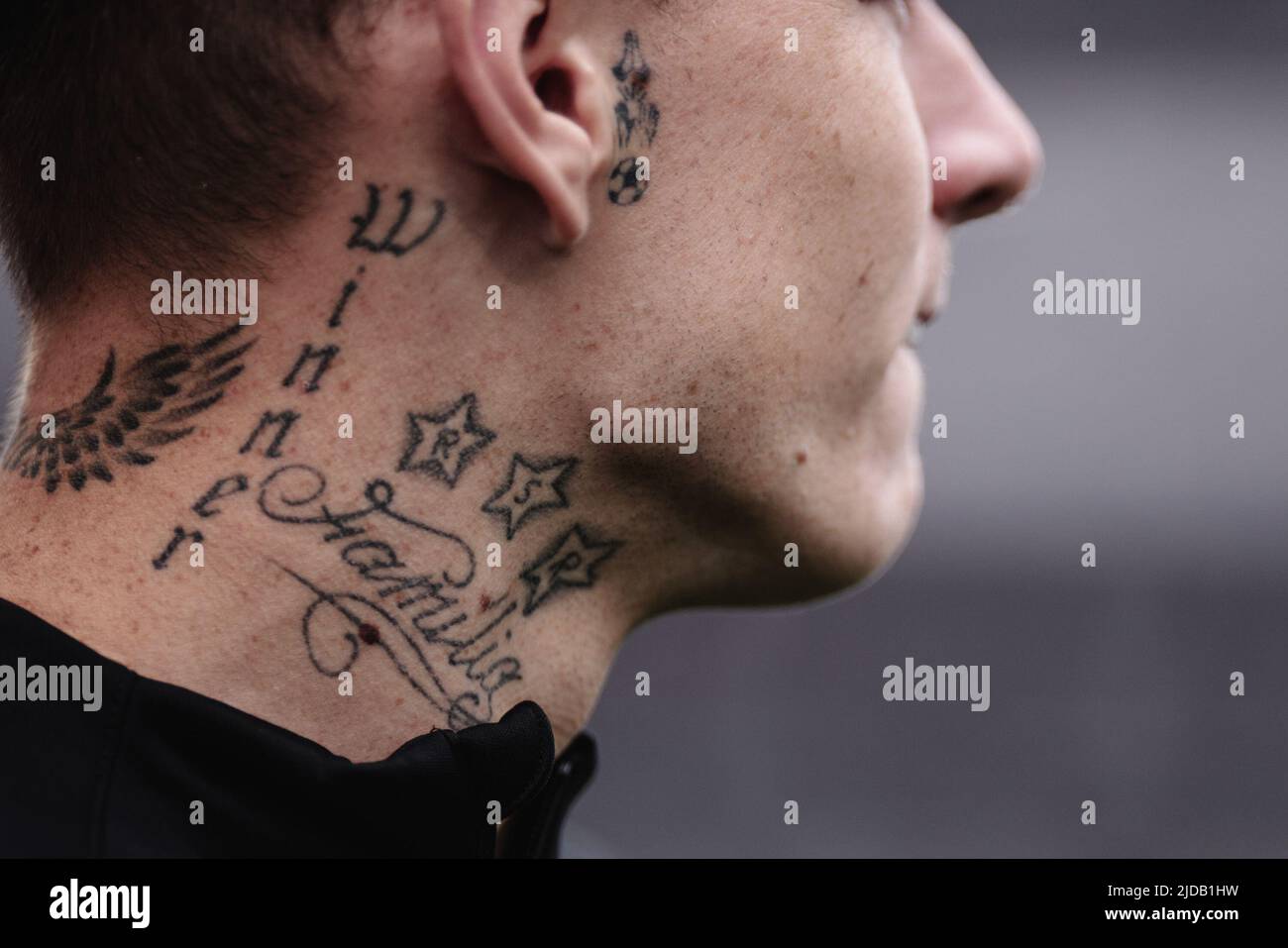 Sao Paulo, Brésil. 19th juin 2022. SP - Sao Paulo - 06/19/2022 - BRÉSILIEN A 2022, CORINTHIENS X GOIAS - tatouage du joueur Roger Guedes de Corinthiens vu lors d'un match contre Goias à l'Arena Corinthiens stade pour le championnat brésilien A 2022. Photo: Ettore Chiereguini/AGIF/Sipa USA crédit: SIPA USA/Alay Live News Banque D'Images