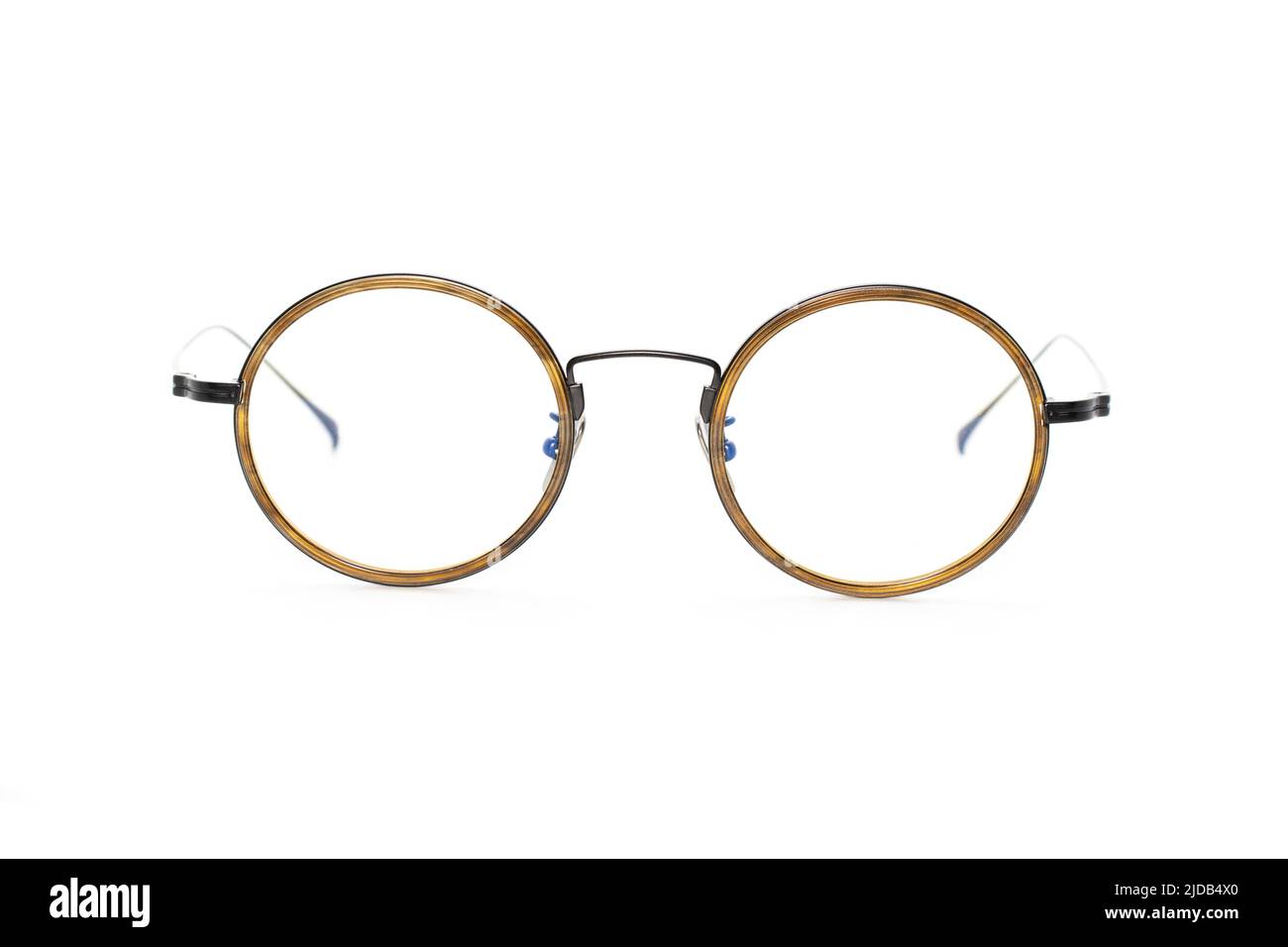 Image de lunettes modernes et tendance isolées sur fond blanc, lunettes, lunettes. Banque D'Images