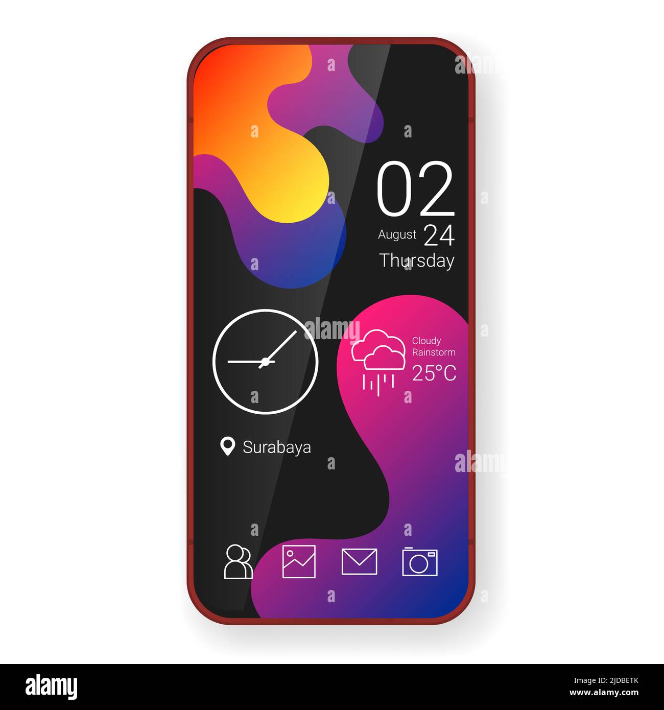 interface utilisateur de l'écran d'accueil personnalisée Illustration de Vecteur