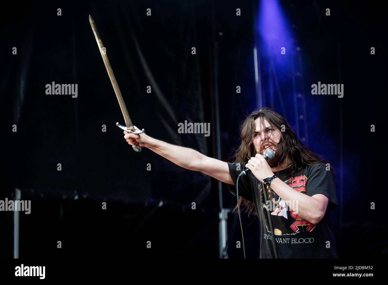 Copenhague, Danemark. 18th, juin 2022. Le groupe de Metal américain High Command joue un concert en direct lors du festival danois du métal lourd Copenhague 2022. Ici, le chanteur Kevin Fitzgerald est vu en direct sur scène. (Crédit photo: Gonzales photo - Christian Hjorth) Banque D'Images Copenhague, Danemark. 18th, juin 2022. Le groupe de Metal américain High Command joue un concert en direct lors du festival danois du métal lourd Copenhague 2022. Ici, le chanteur Kevin Fitzgerald est vu en direct sur scène. (Crédit photo: Gonzales photo - Christian Hjorth) Banque D'Images