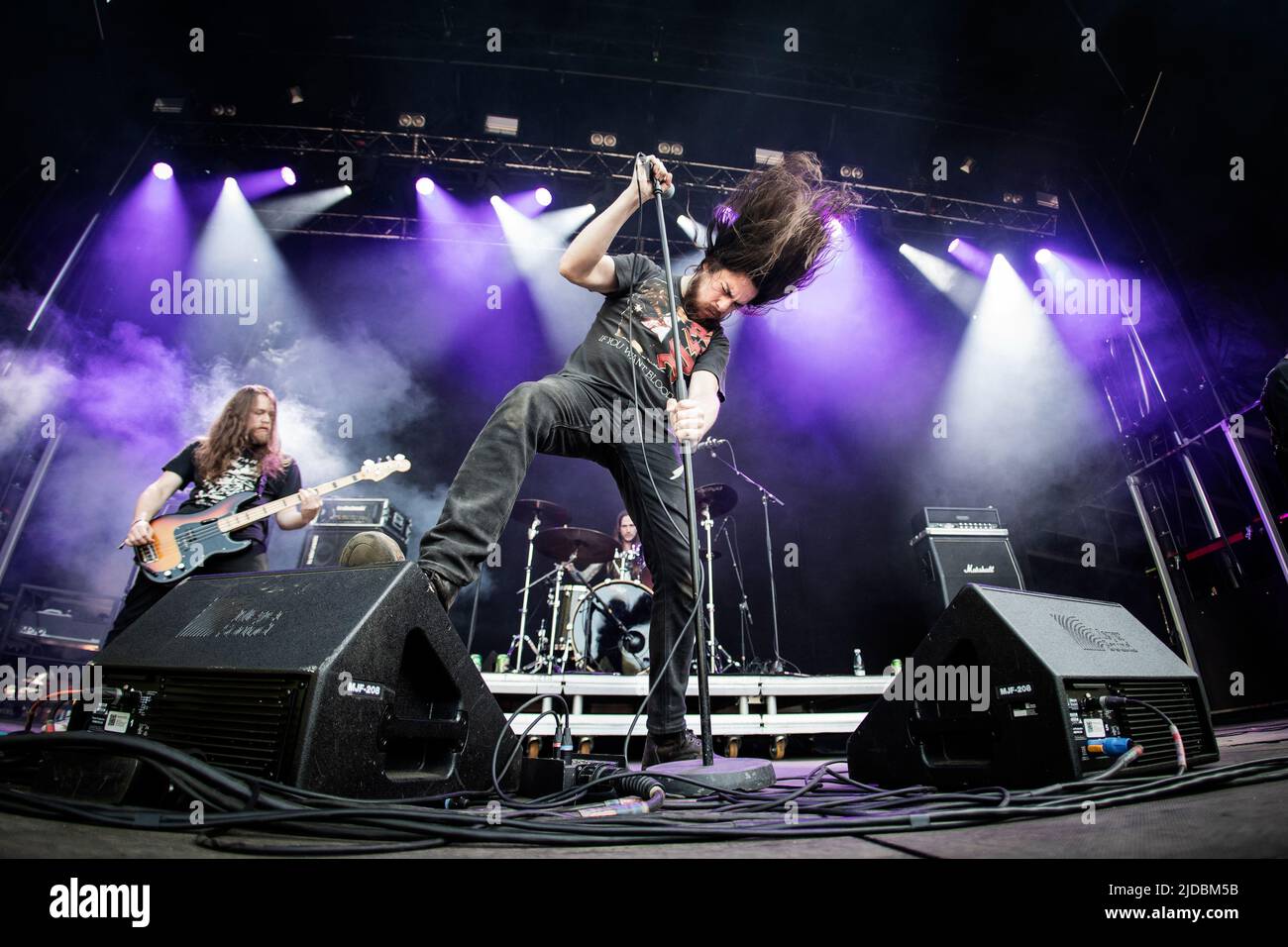 Copenhague, Danemark. 18th, juin 2022. Le groupe de Metal américain High Command joue un concert en direct lors du festival danois du métal lourd Copenhague 2022. Ici, le chanteur Kevin Fitzgerald est vu en direct sur scène. (Crédit photo: Gonzales photo - Christian Hjorth) Banque D'Images Copenhague, Danemark. 18th, juin 2022. Le groupe de Metal américain High Command joue un concert en direct lors du festival danois du métal lourd Copenhague 2022. Ici, le chanteur Kevin Fitzgerald est vu en direct sur scène. (Crédit photo: Gonzales photo - Christian Hjorth) Banque D'Images