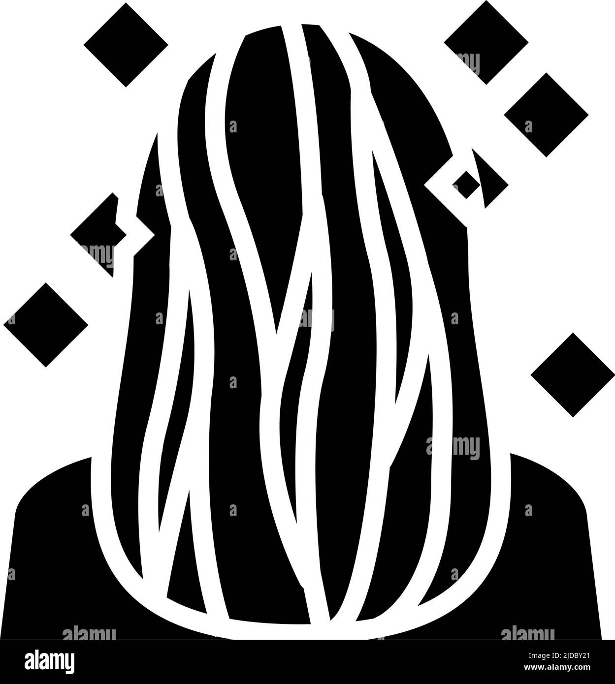 illustration vectorielle d'icône de glyphe d'extensions de cheveux de couleur Illustration de Vecteur