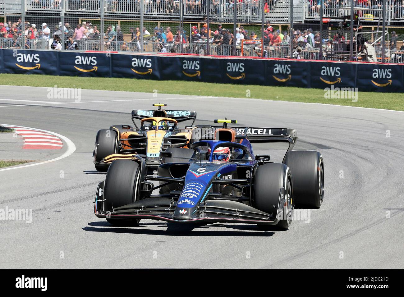 19 juin 2022, circuit Gilles-Villeneuve, Montréal, FORMULE 1 Grand PRIX DU CANADA 2022 de l'AWS, sur la photo Nicholas Latifi (CAN), Williams Racing, Lando Norris (GBR), McLaren F1 Team Banque D'Images