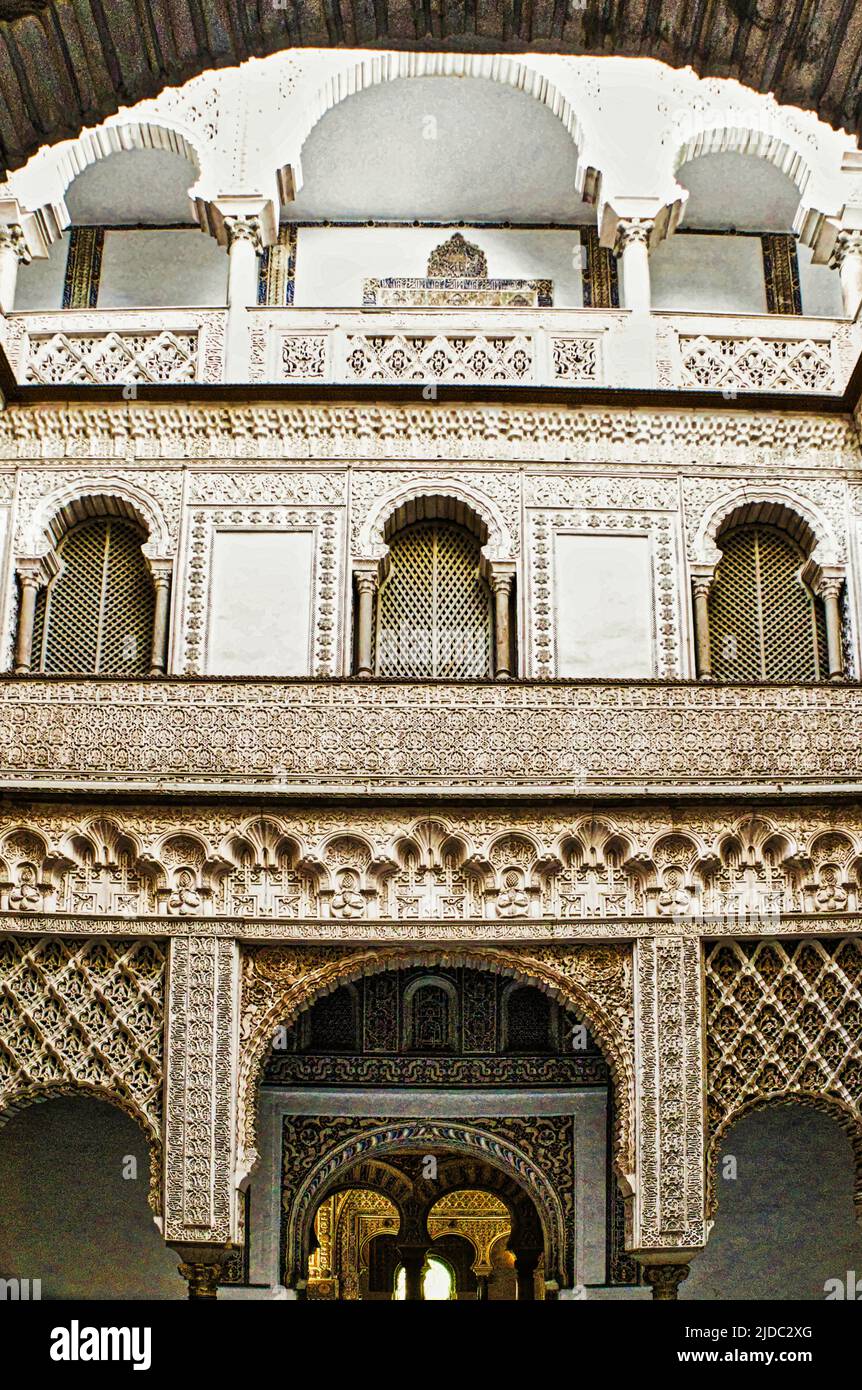 Palais royal de l'Alcazar, Séville, Espagne Banque D'Images