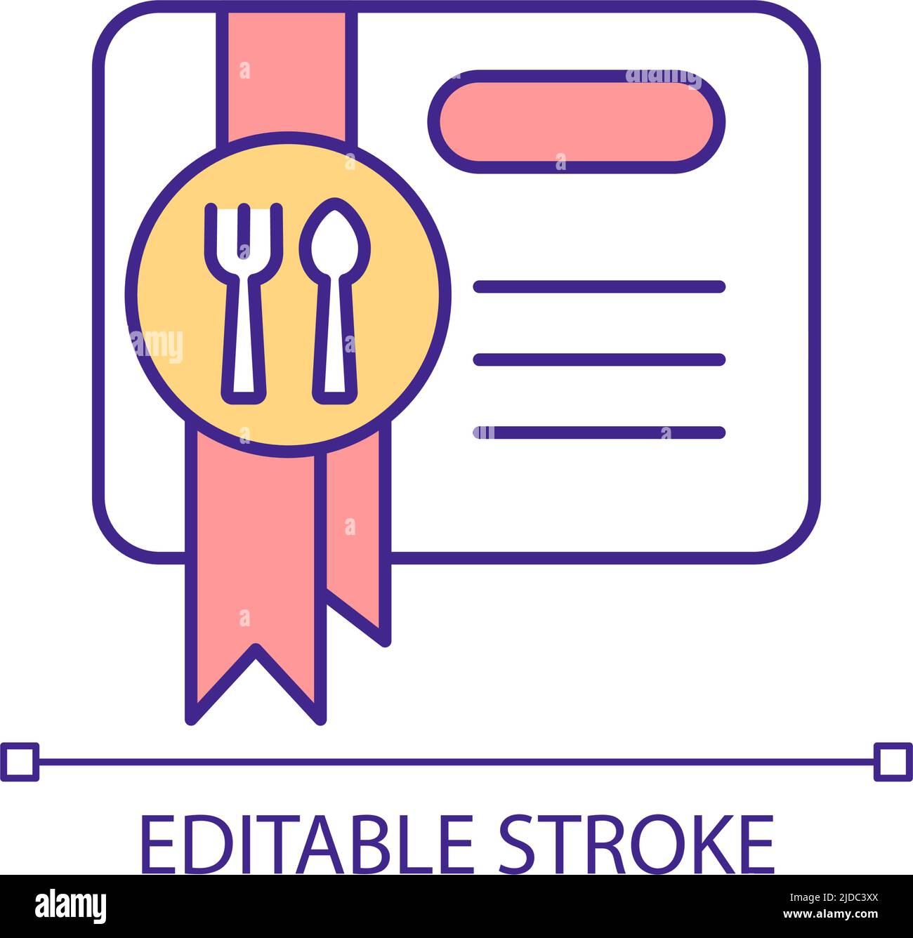 Icône de couleur RVB du coupon de restaurant Illustration de Vecteur