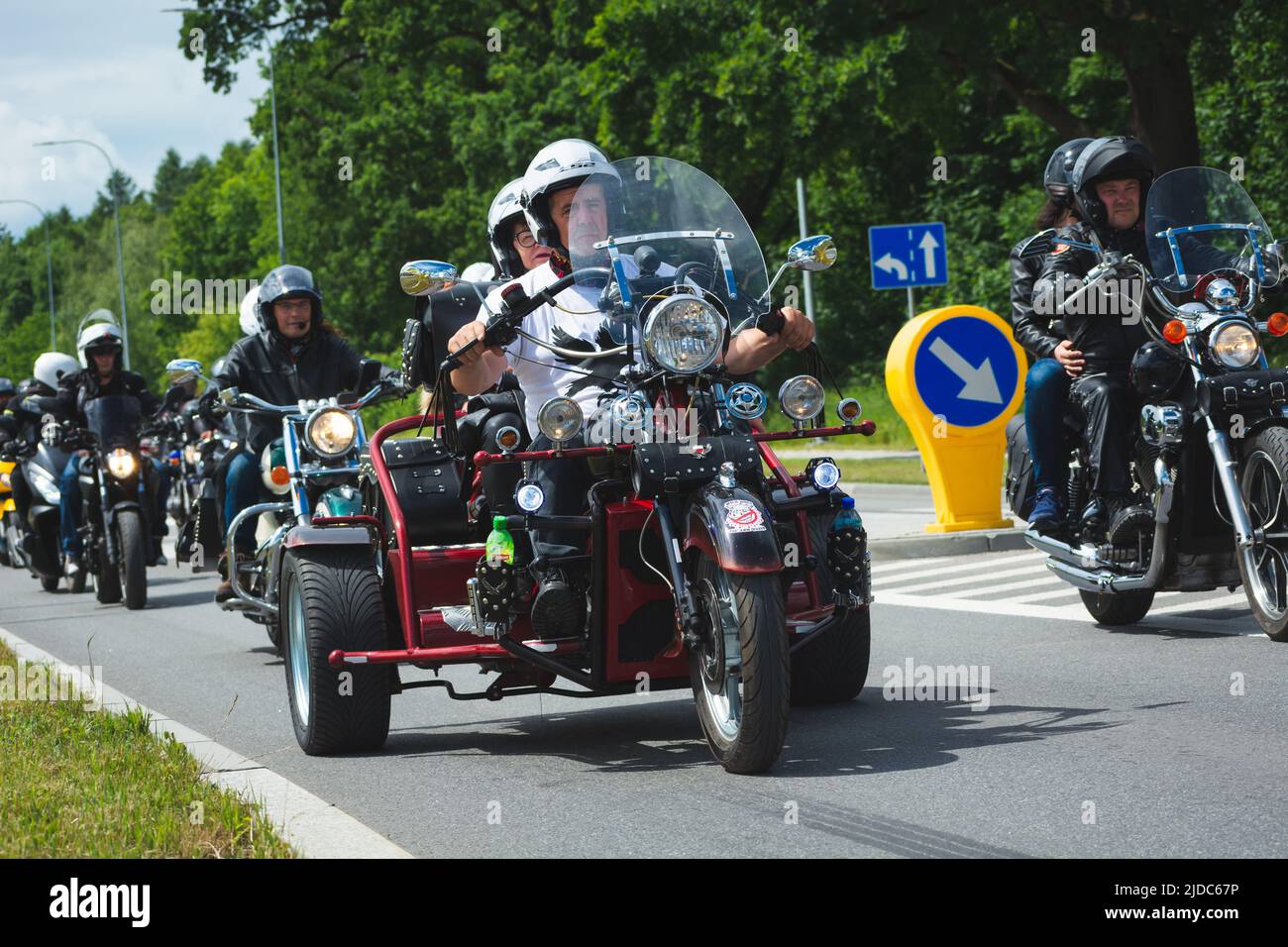Chelm, Lubelskie, Pologne - 18 juin 2022: Rallye de motocyclistes à Chelm à MotoKropla 2022, moto à trois roues Banque D'Images