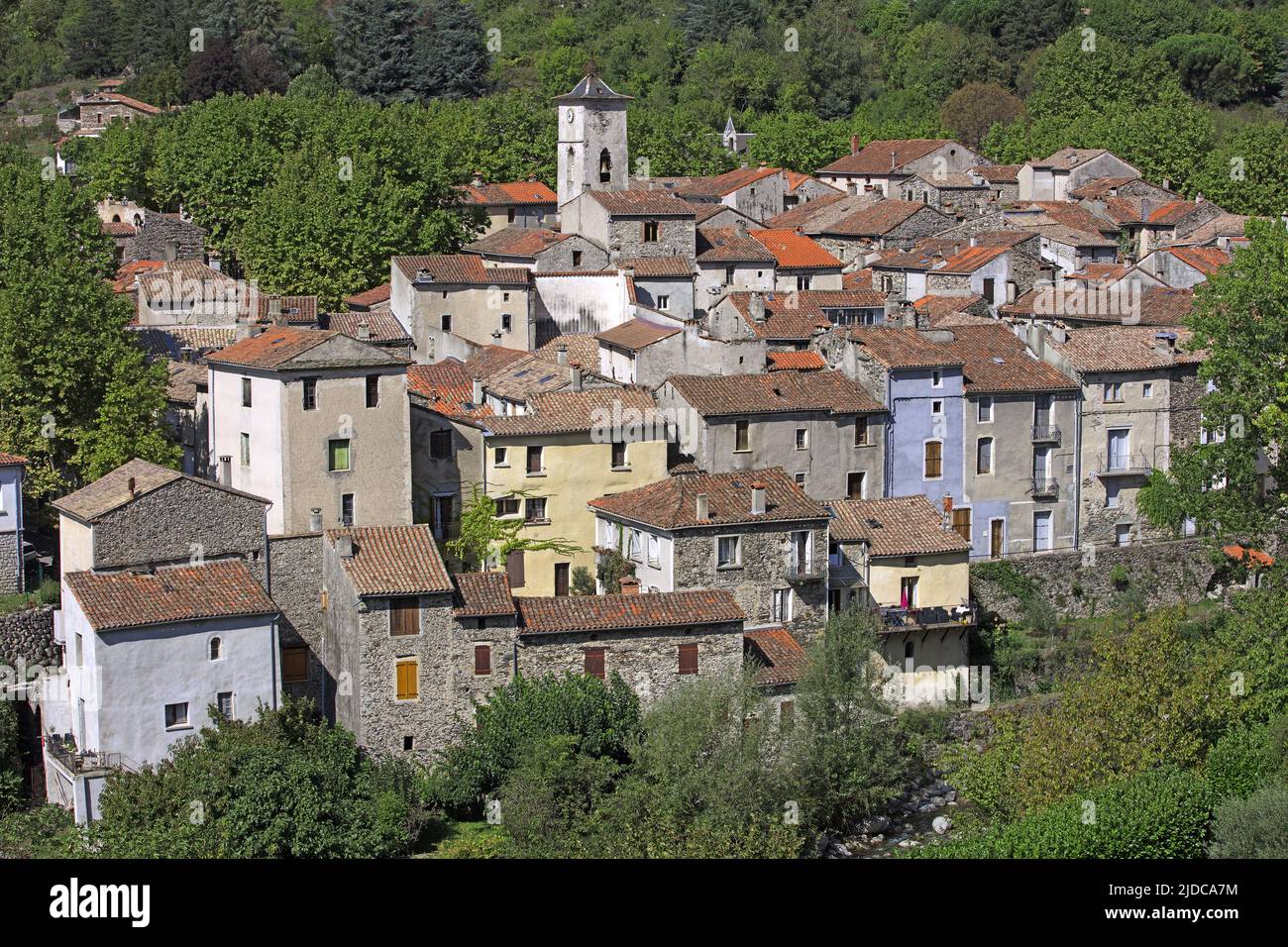 France, Gard (30) Aulas, le vieux village Banque D'Images