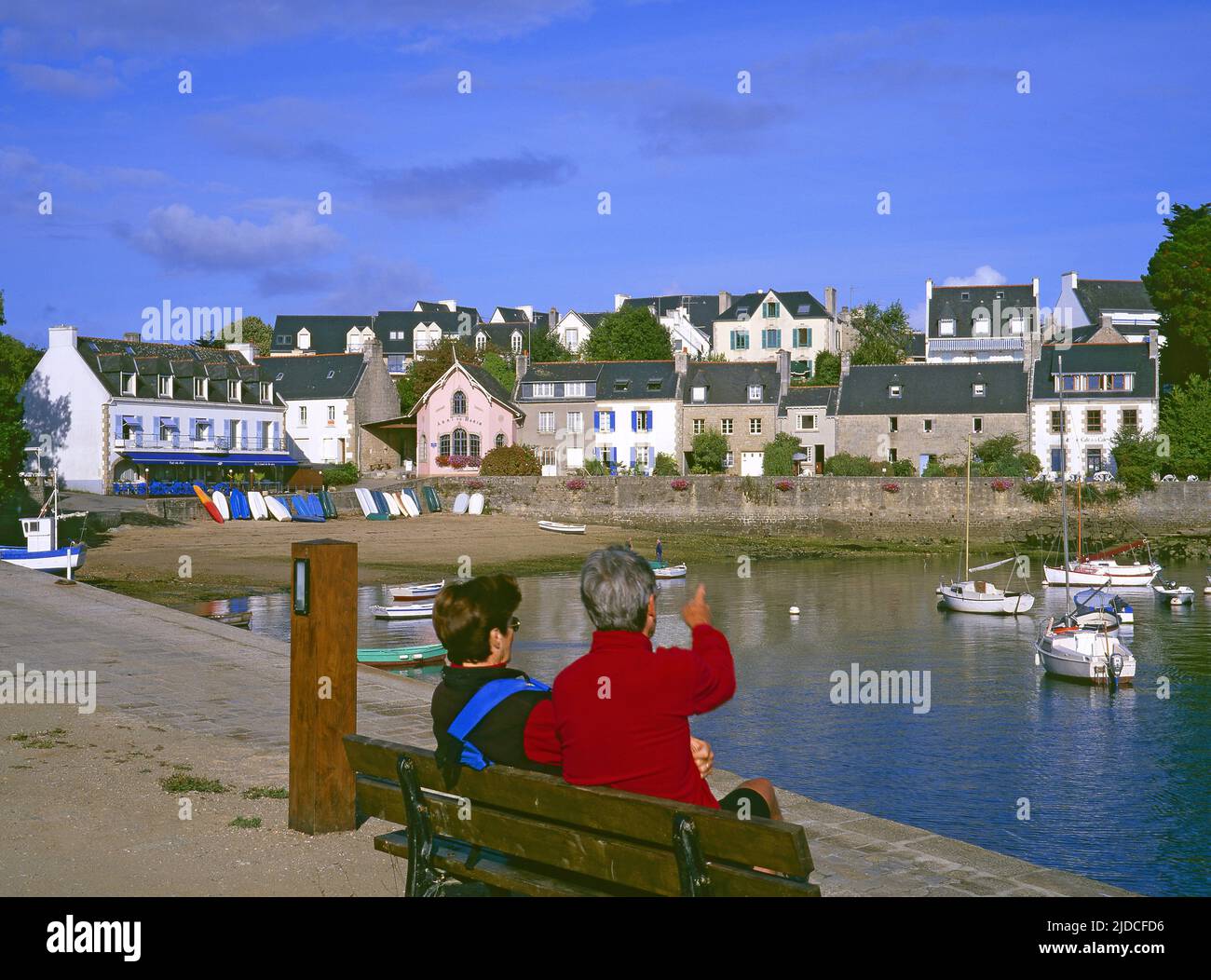 France, Finistère, Combrit, port de Sainte-Marine, estuaire d'Odet Banque D'Images