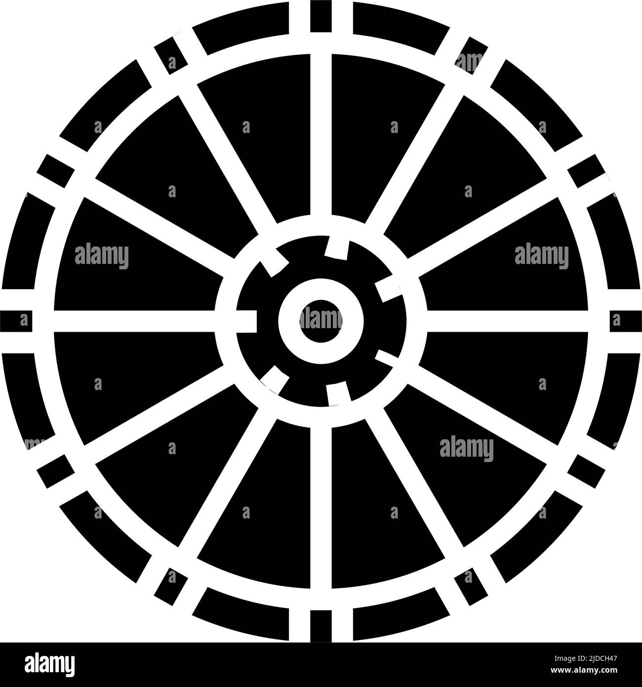 illustration du vecteur d'icône du glyphe de l'ancienne roue Illustration de Vecteur