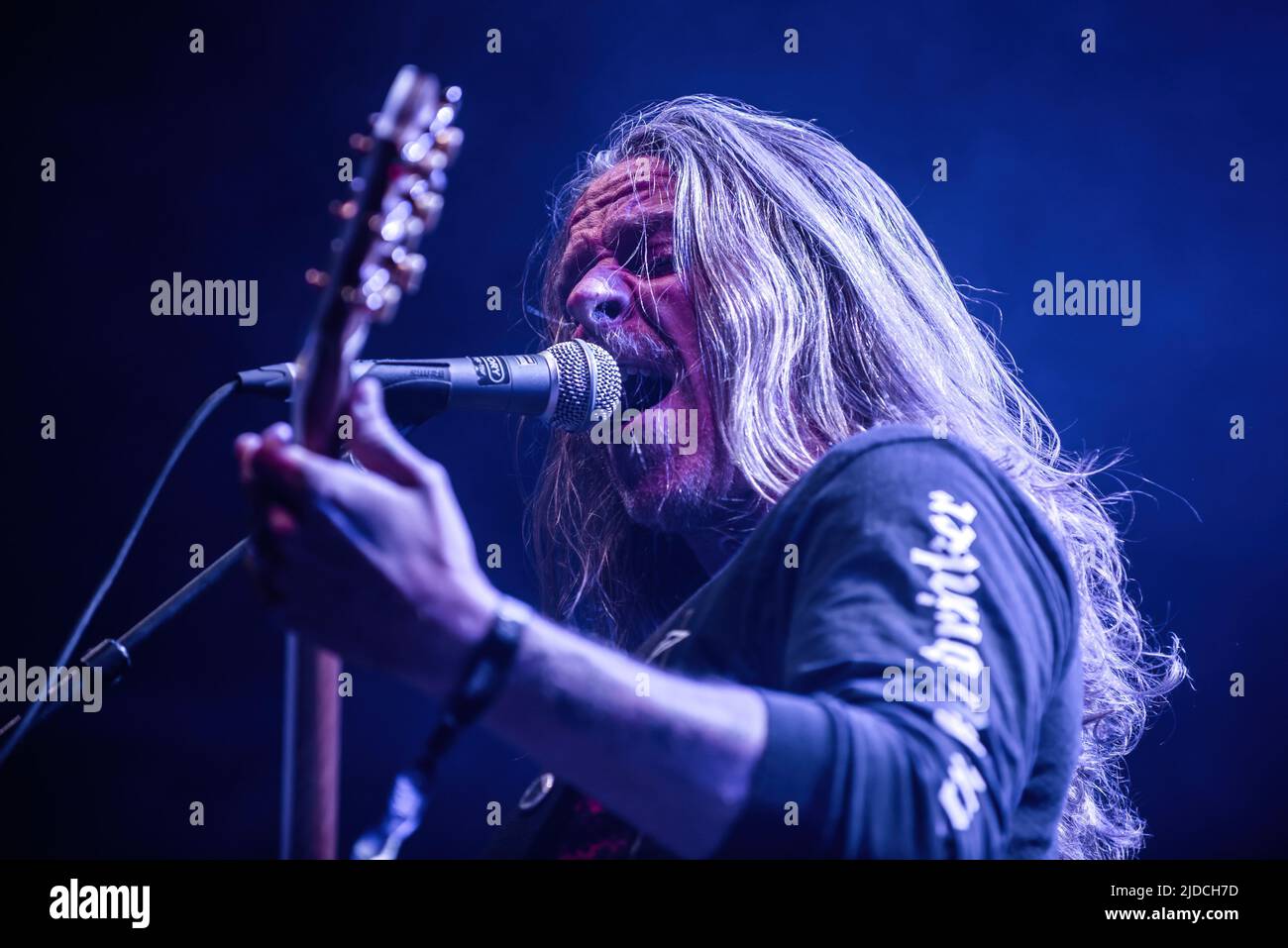 Copenhague, Danemark. 18th, juin 2022. Le groupe suédois de métaux lourds Bombus joue un concert lors du festival danois de métaux lourds Copenhague 2022. (Crédit photo: Gonzales photo - Sebastian Dammark). Banque D'Images