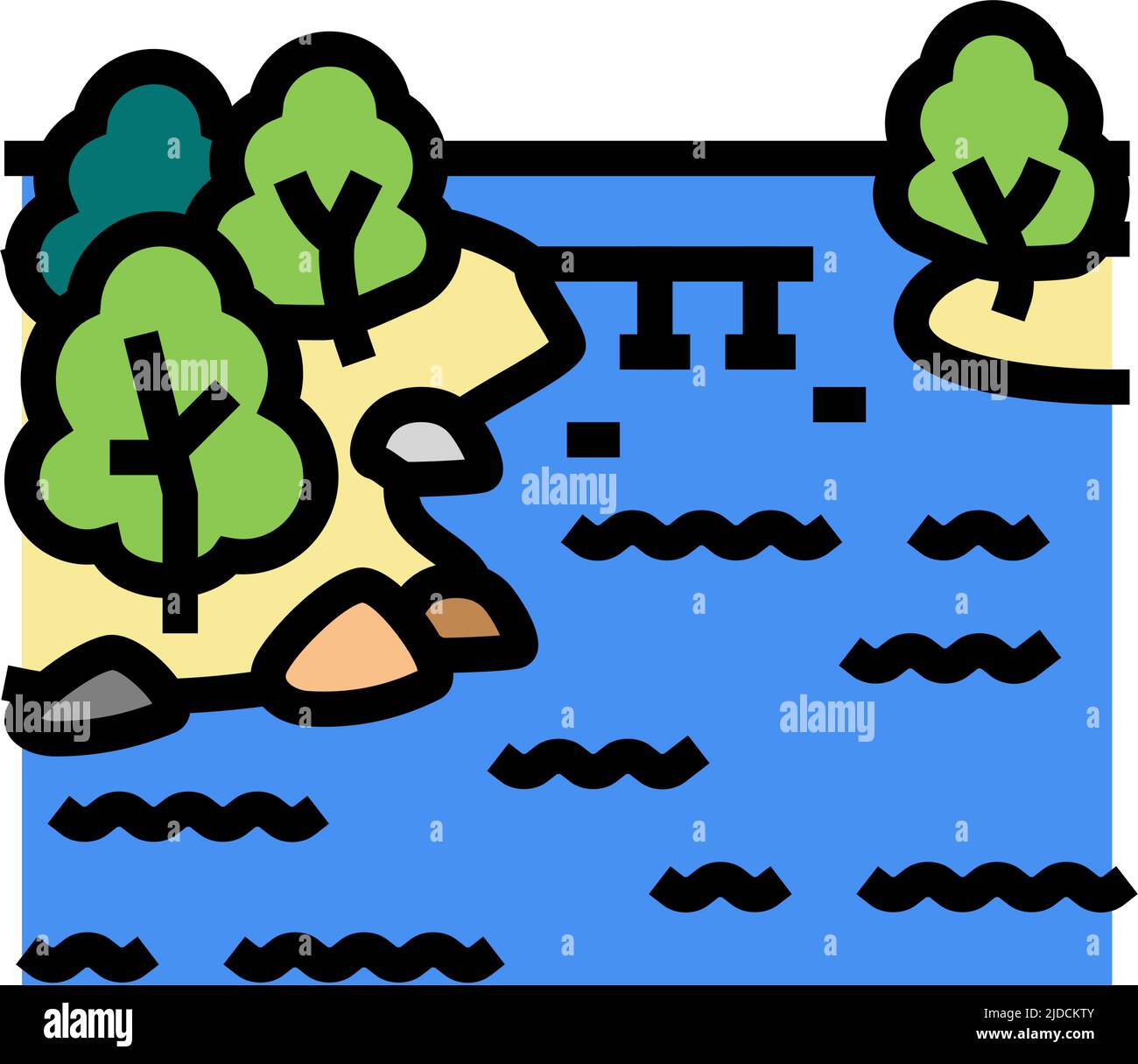 illustration vectorielle de l'icône de couleur de lac malawi Illustration de Vecteur