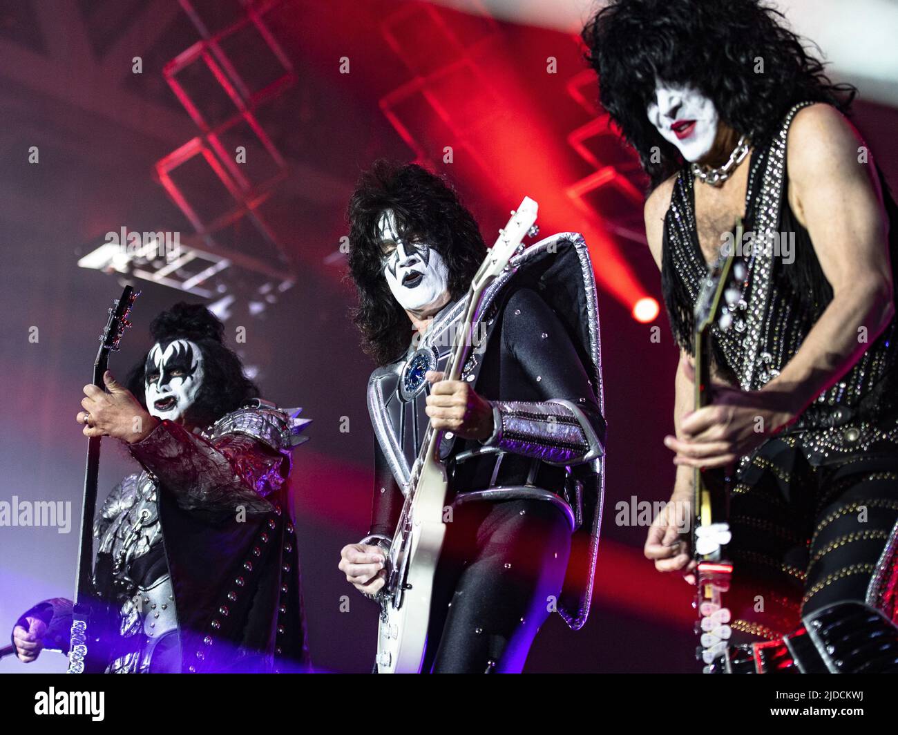 Le groupe de rock américain Kiss se présente à l'arène Tele2 de Stockholm, Suède, 18 juin, 2022Photo: Lotte Fernvall / Aftonbladet / TT code 2512 Banque D'Images