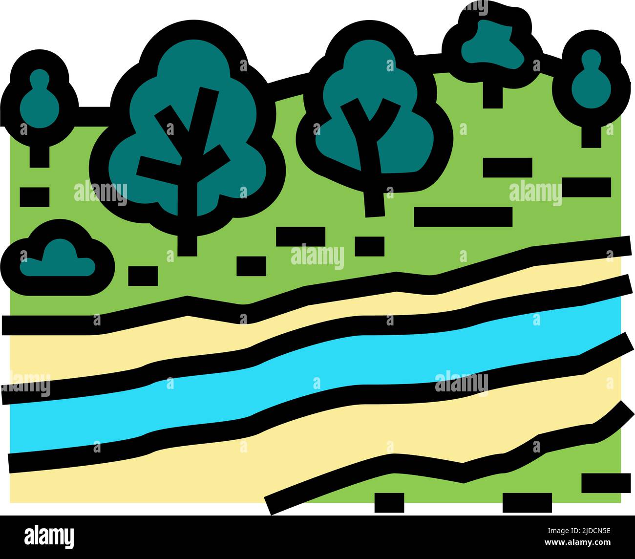 illustration vectorielle de l'icône de couleur du parc national serengeti Illustration de Vecteur
