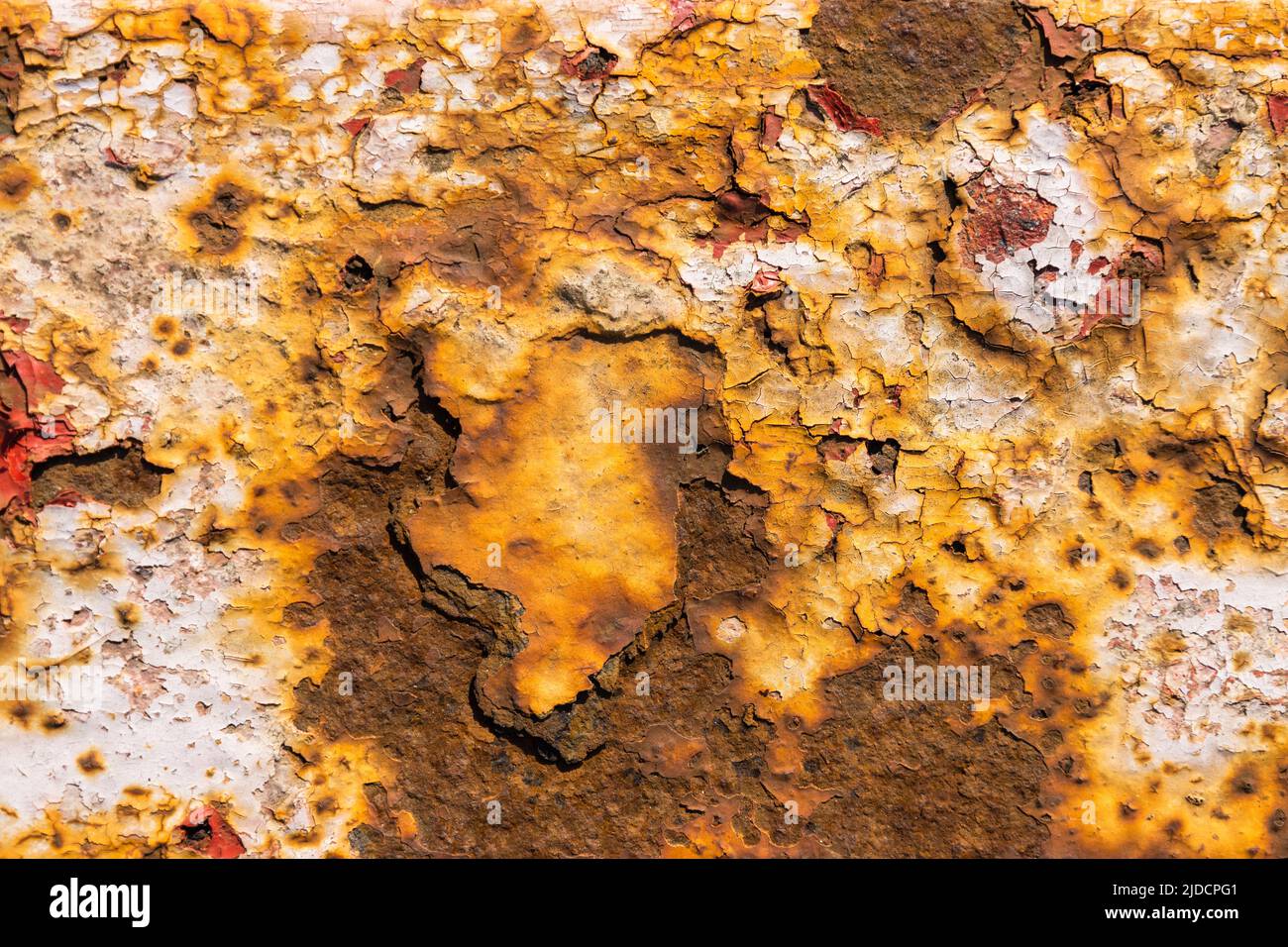 Peinture écaillée fond métallique texturé rouillé Banque D'Images