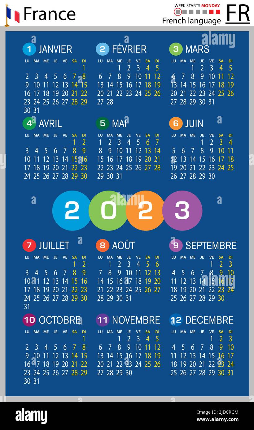 Calendrier français 2023 Banque de photographies et d’images à haute