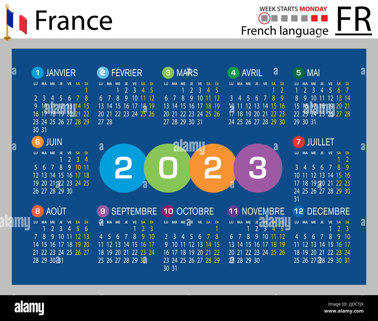 2023 calendrier français Banque d