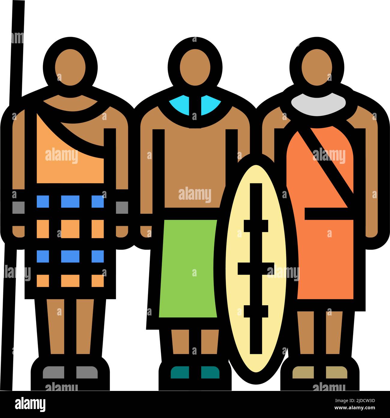 illustration vectorielle de l'icône de couleur africaine de la tribu Illustration de Vecteur