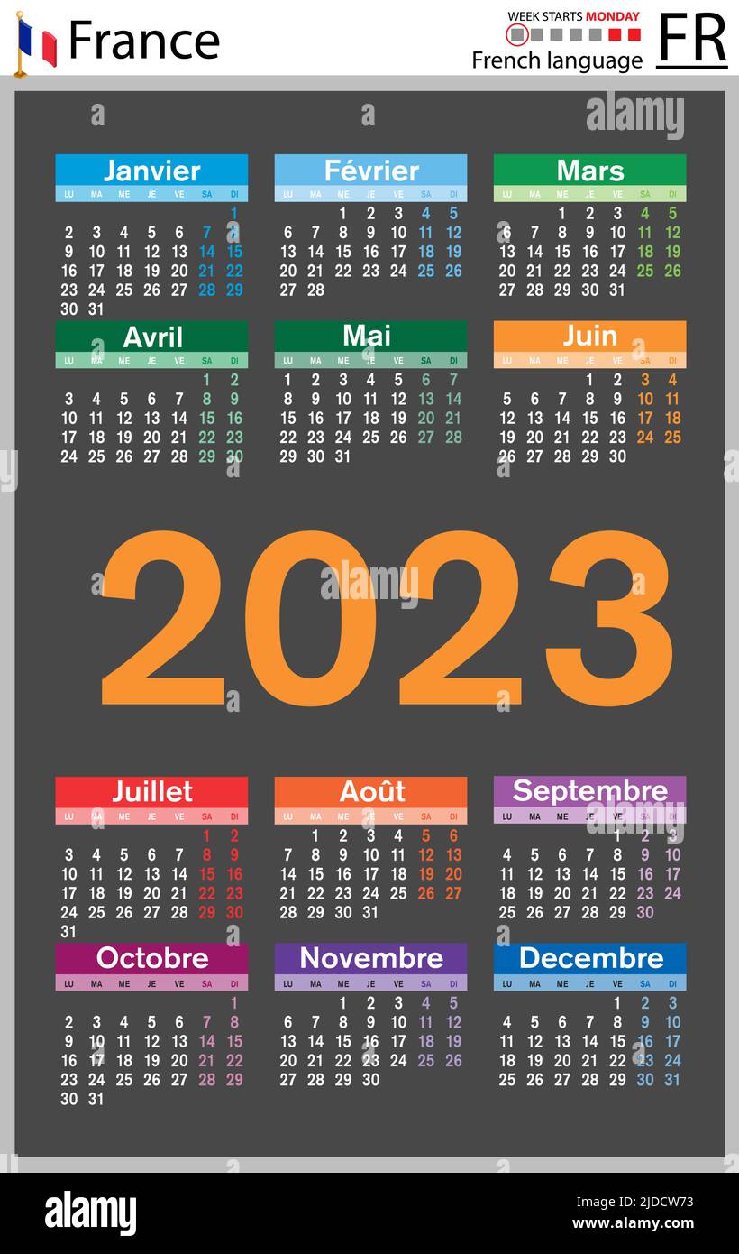 Calendrier français 2023 Banque de photographies et d’images à haute