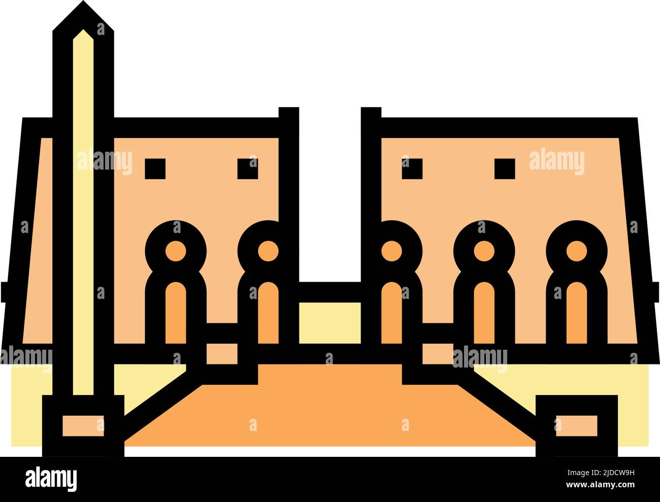 illustration vectorielle de l'icône de couleur du temple luxor Illustration de Vecteur