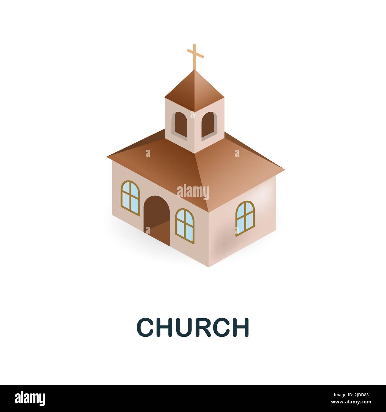 Church 3D Icon élément simple de la collection de bâtiments. Icône Creative Church pour la conception Web, les modèles, les infographies et bien plus encore Illustration de Vecteur