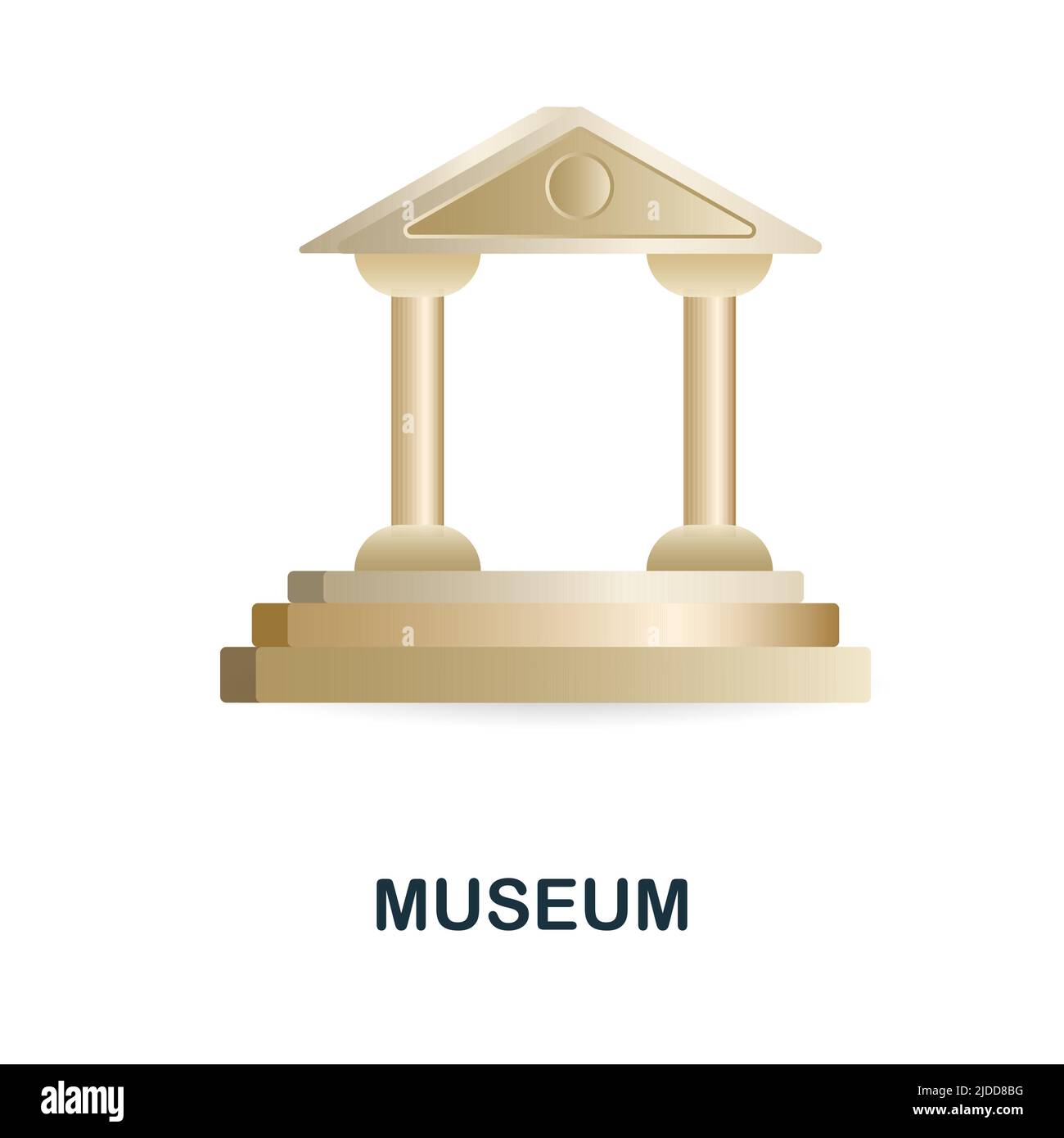 Museum 3D Icon élément simple de la collection de bâtiments. Icône Creative Museum pour la conception Web, les modèles, les infographies et bien plus encore Illustration de Vecteur