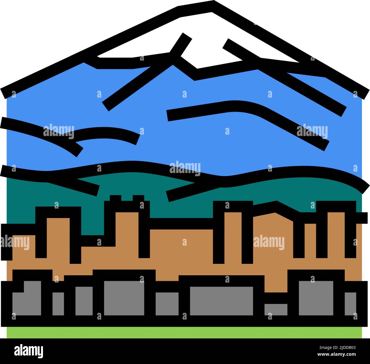 illustration vectorielle d'icône de couleur de montagne fujiyama Illustration de Vecteur