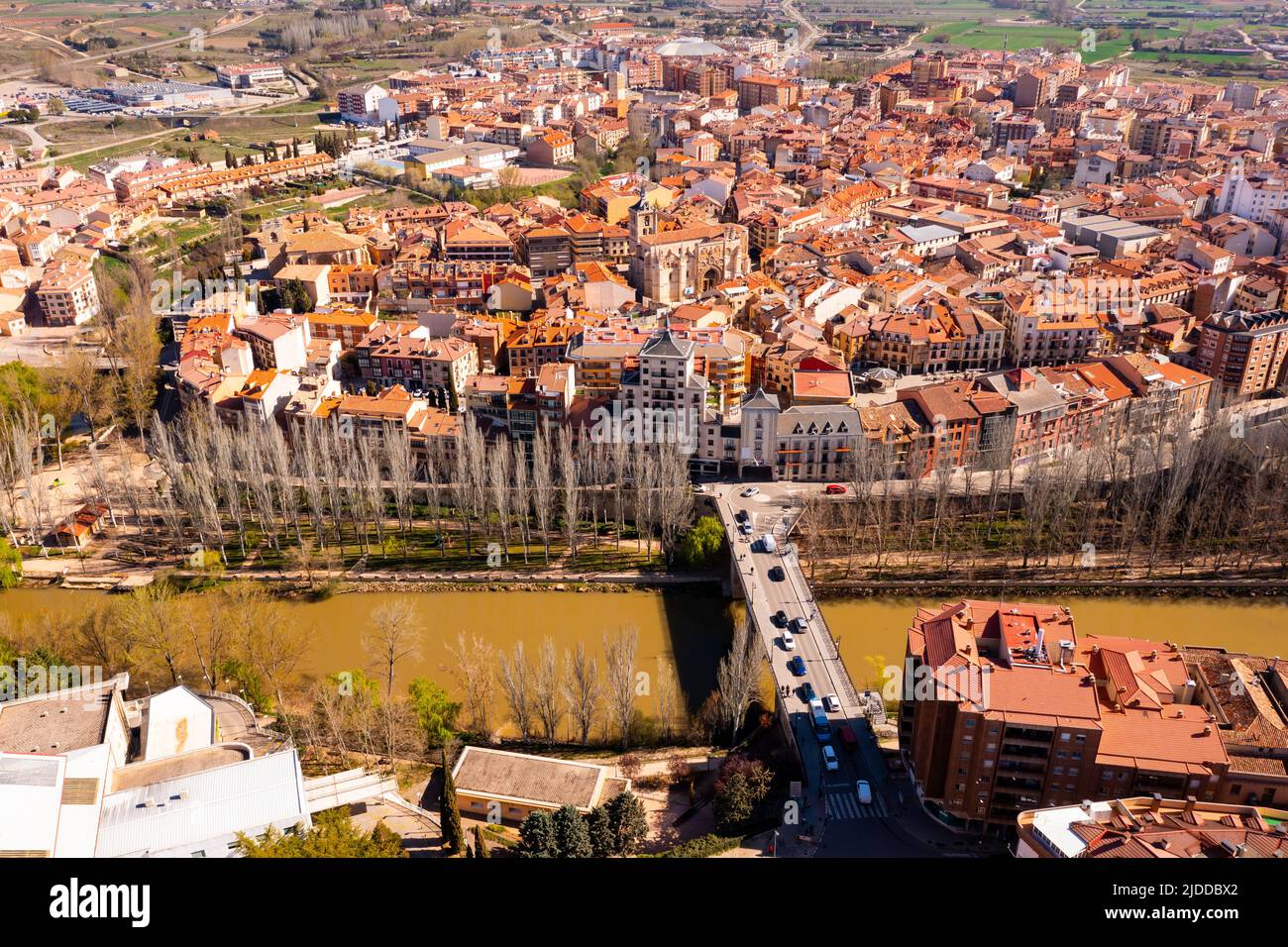 Photo de drone d'Aranda de Duero, Espagne Banque D'Images