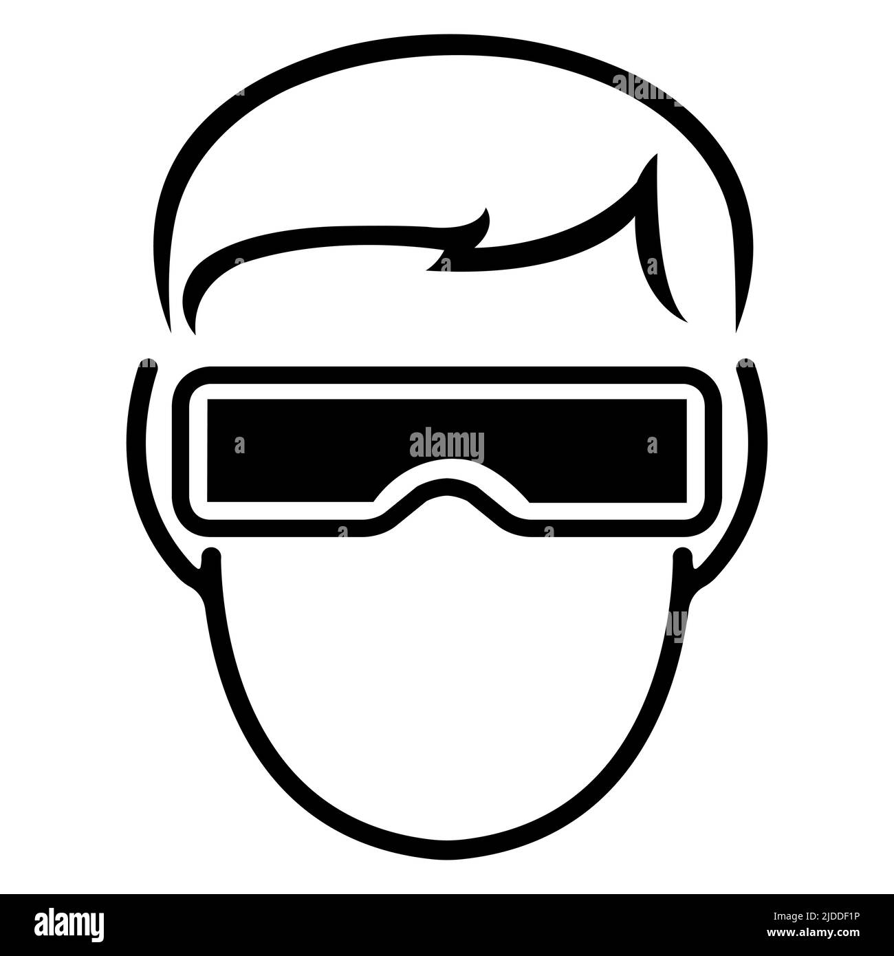 Symbole porter des lunettes de protection panneau isoler sur fond blanc, illustration vectorielle EPS.10 Illustration de Vecteur