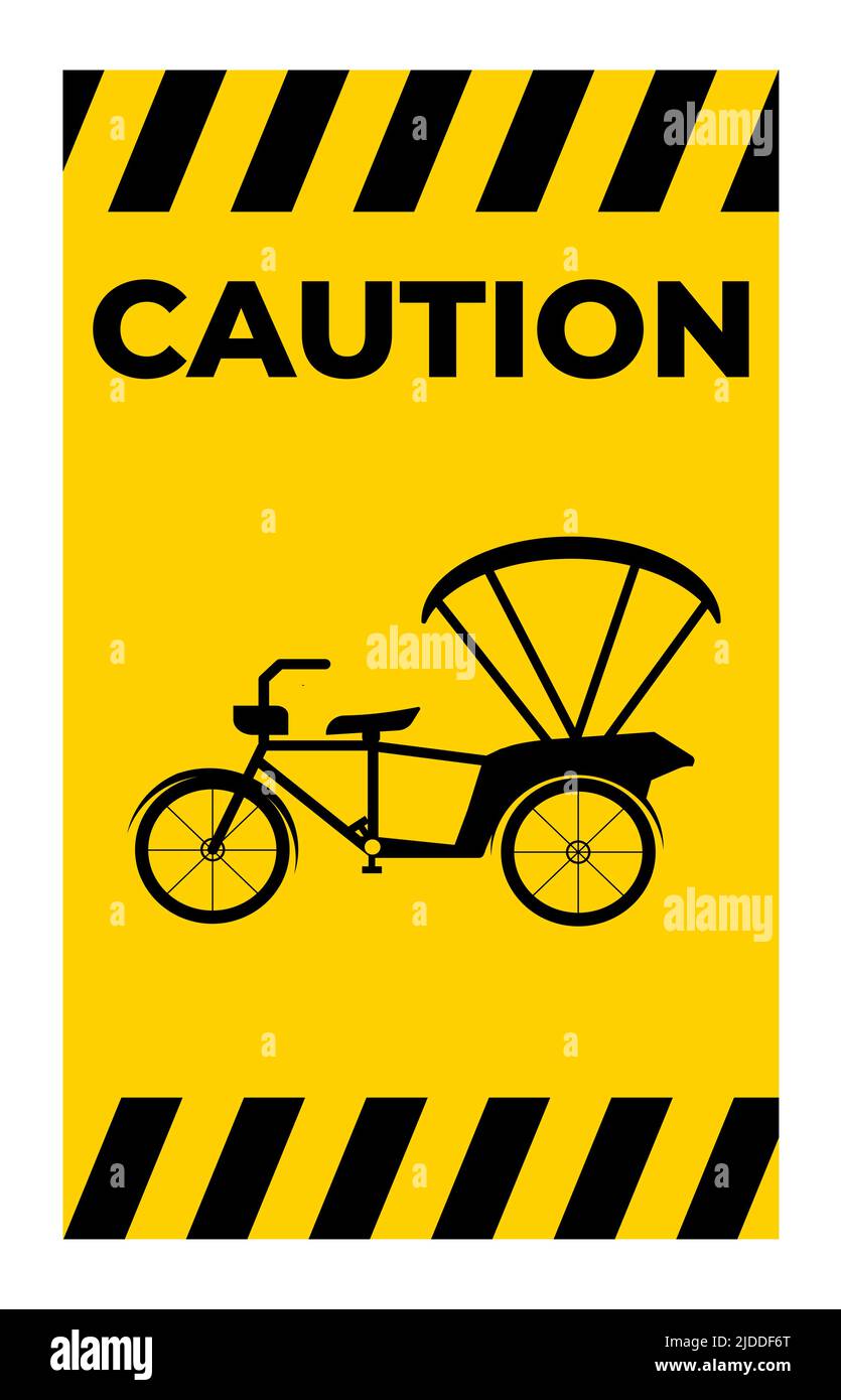 Attention au symbole tricycle, isoler sur fond blanc, illustration vectorielle EPS.10 Illustration de Vecteur