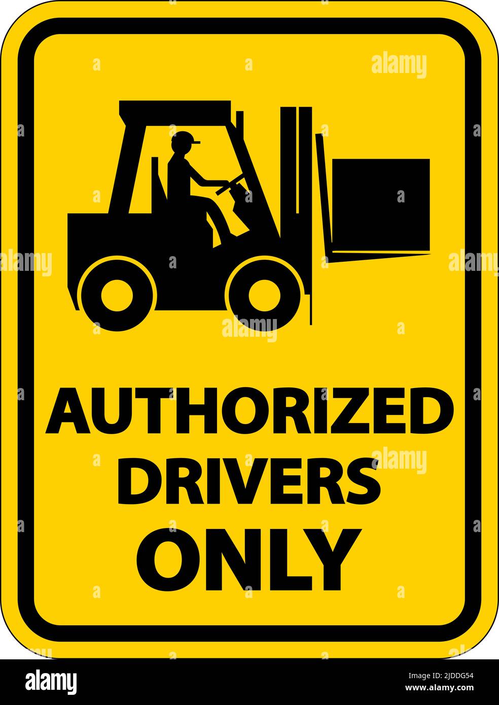 Affiche réservée aux conducteurs autorisés sur fond blanc Illustration de Vecteur