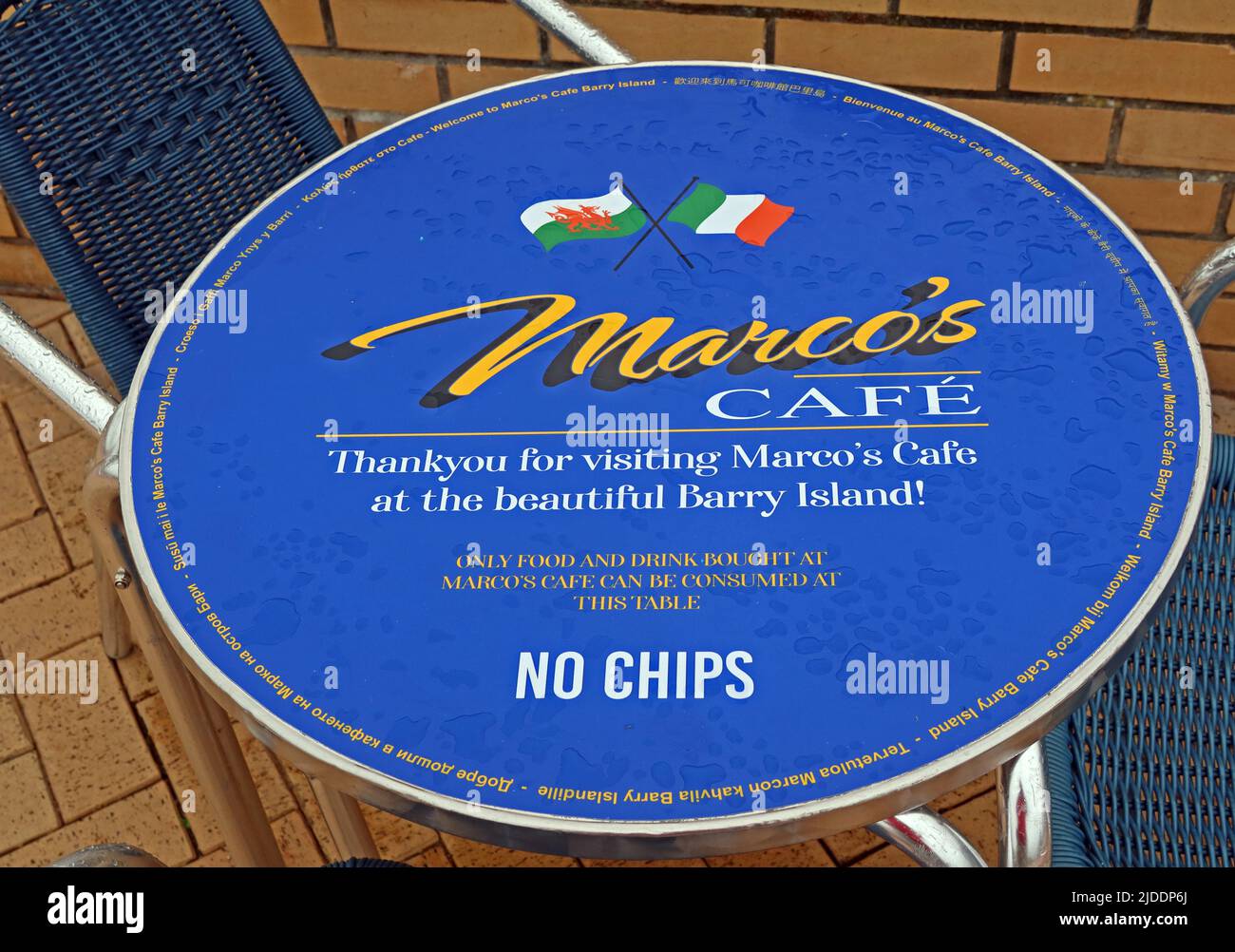 Marcos Cafe, Barry Island, Promenade, Barry , Vale de Glamourgan, pays de Galles, CF62 5TQ Banque D'Images