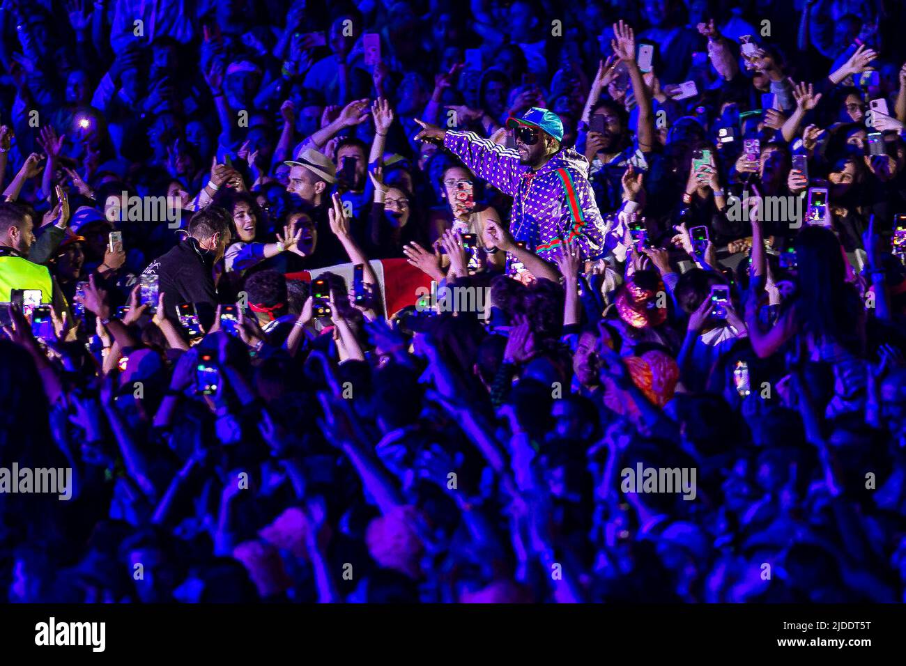 Lisbonne, Portugal, 19th juin 2022. Deuxième journée de rock au festival de Lisbonne de Rio au parc Bela Vista. Groupe de hip hop américain, Black Eyed Peas pendant la représentation © ABEL F. ROS/Alay Live News Banque D'Images