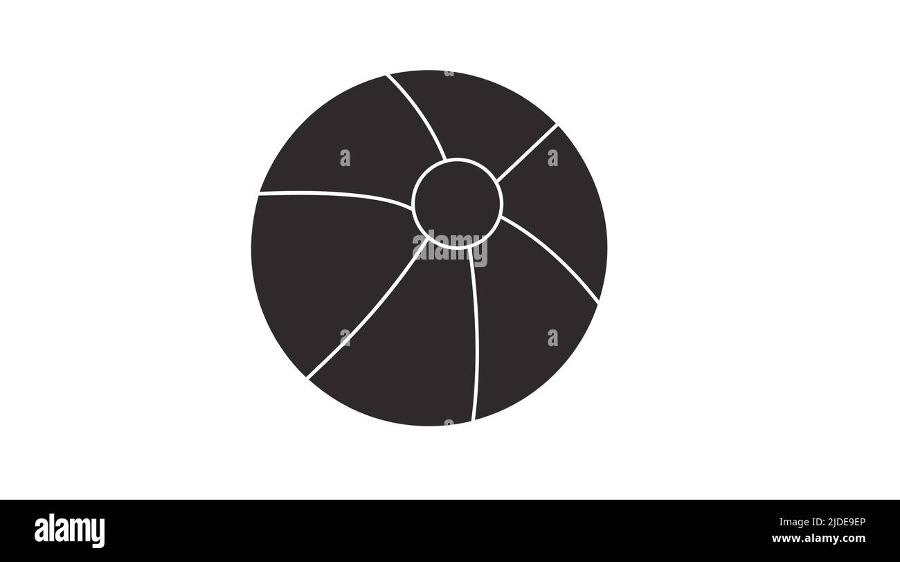Vector isolé Noir et blanc Illustration d'un ballon de plage Illustration de Vecteur
