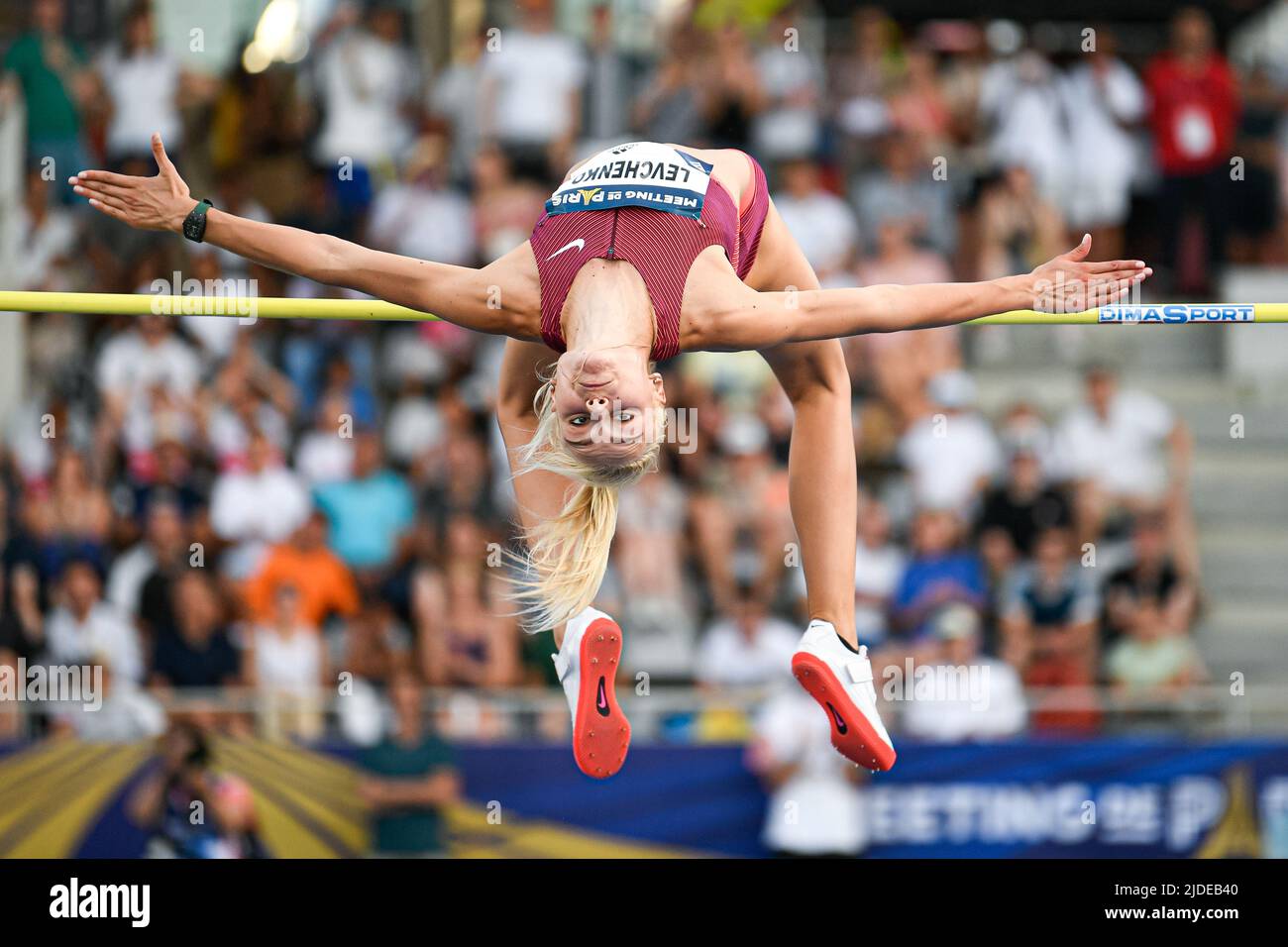 Yuliya (Yuliia) Levchenko d'Ukraine (saut en hauteur des femmes) lors