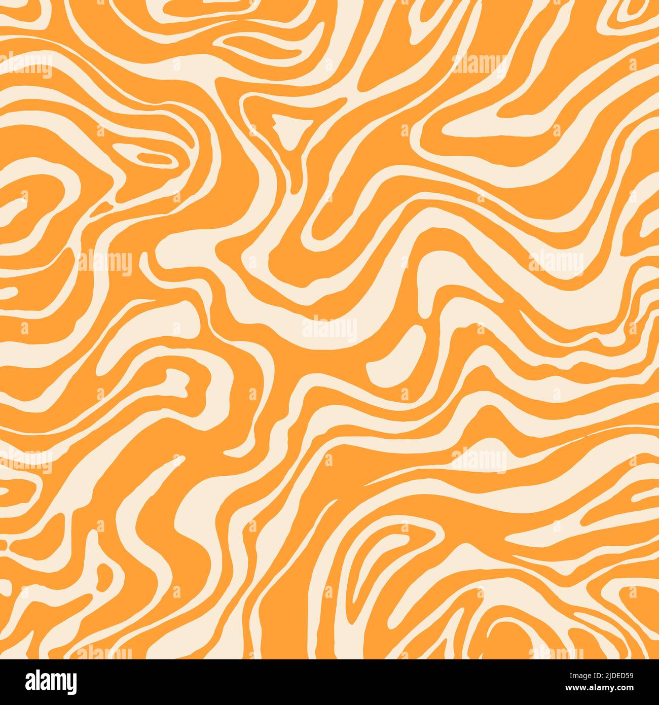 Vecteur de tourbillon ondulé motif sans couture dessiné à la main 1970 illustration vectorielle. Motif trippy des années 60. Style hippy et groovy. Illustration de Vecteur