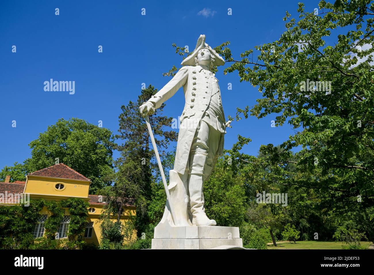 Statue de Friedrich II. Im Marlygarten, Schloßpark Sanssouci, Potsdam, Brandebourg, Allemagne Banque D'Images