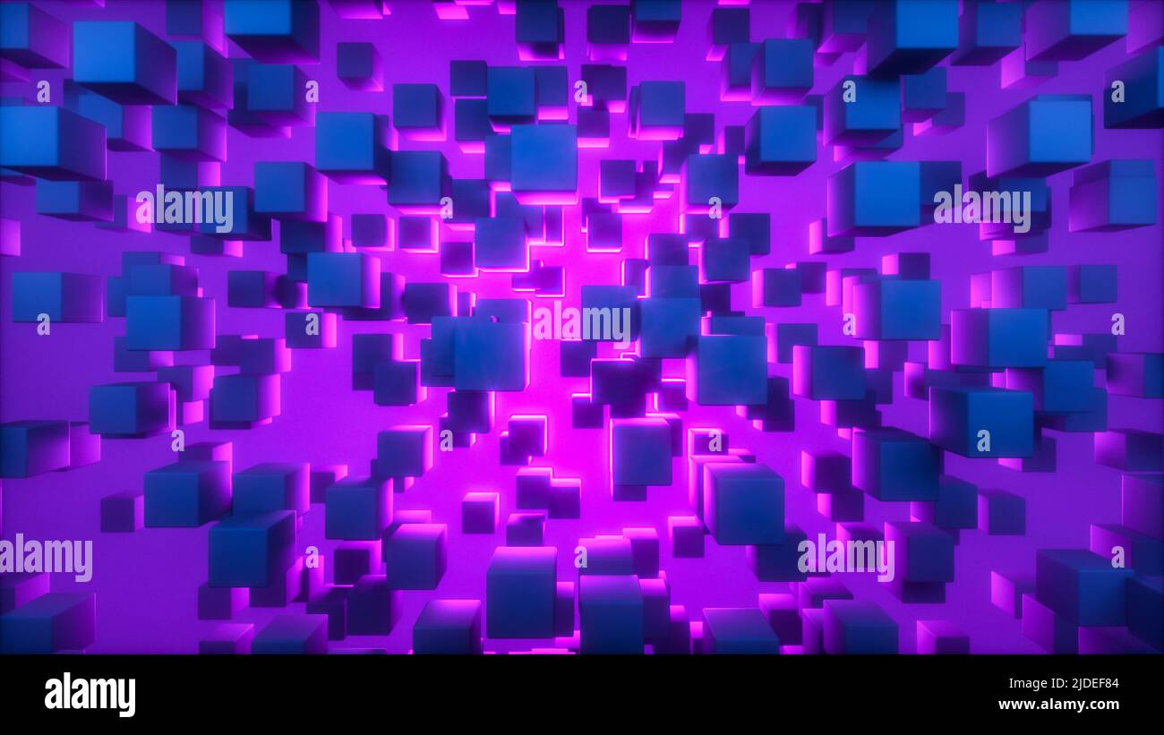 un arrière-plan technique avec des cubes (rendu 3d) Banque D'Images