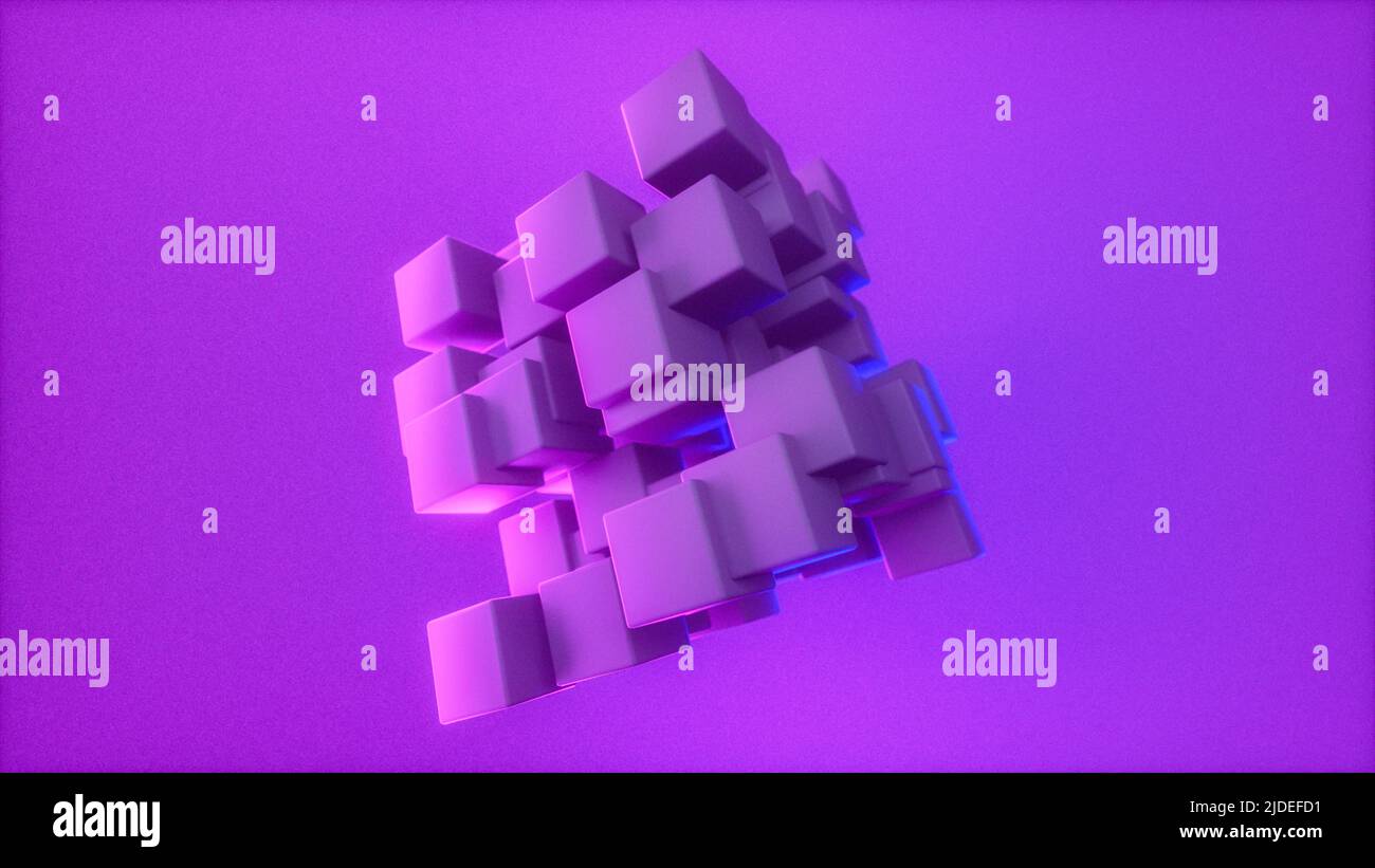 un arrière-plan technique avec des cubes (rendu 3d) Banque D'Images