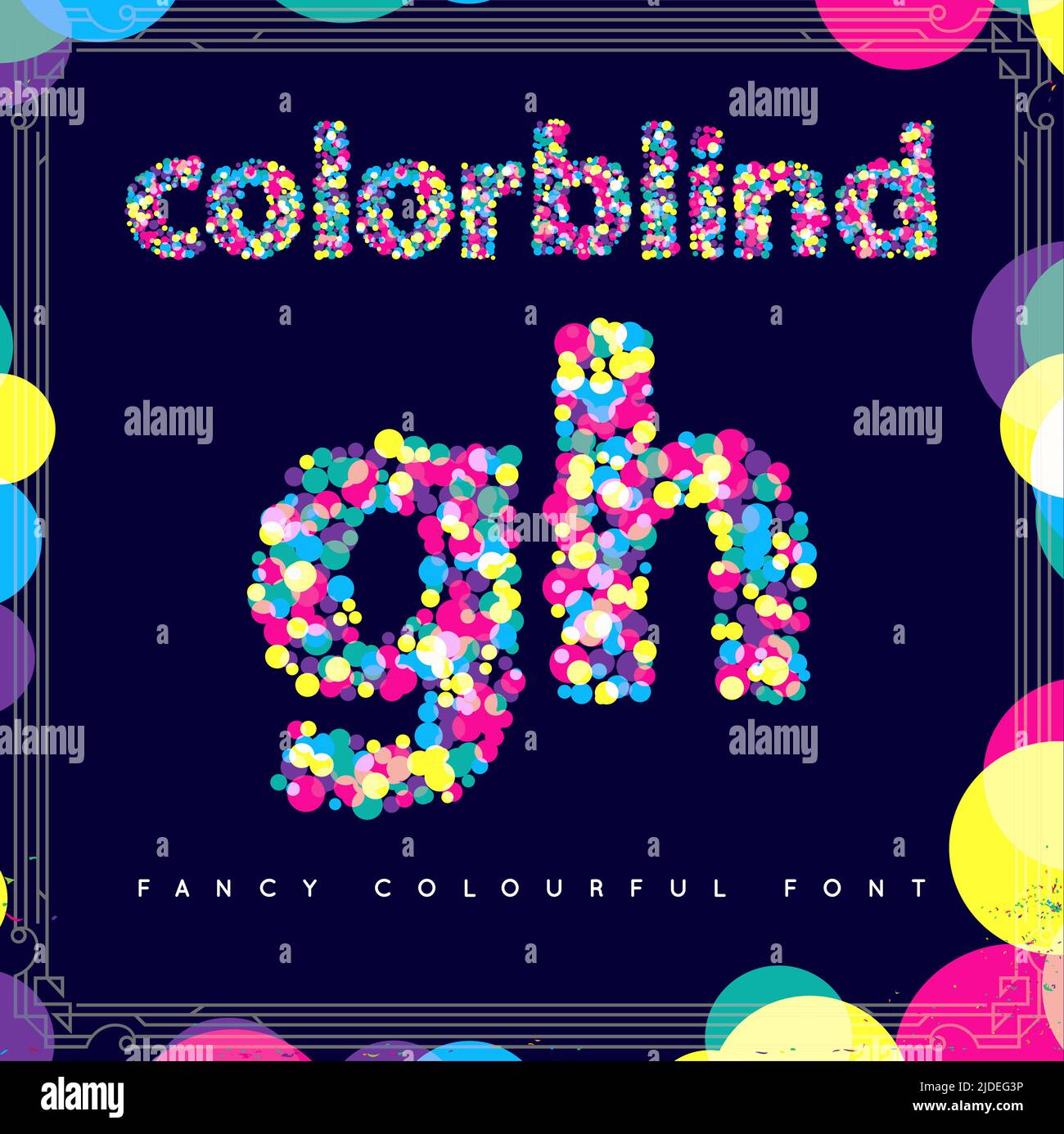 Jeu de polices de style colorblind dans Vector. Des couleurs tendance. Illustration de Vecteur