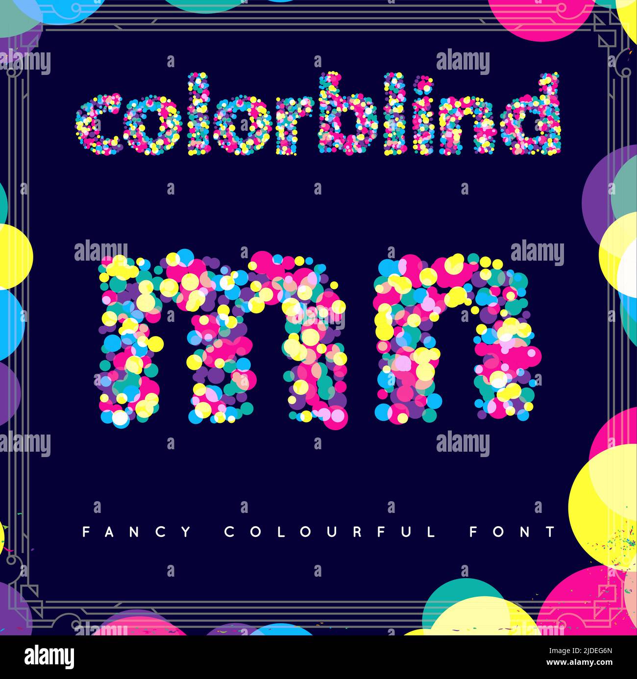 Jeu de polices de style colorblind dans Vector. Des couleurs tendance. Illustration de Vecteur