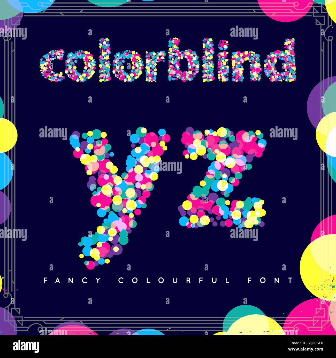 Jeu de polices de style colorblind dans Vector. Des couleurs tendance. Illustration de Vecteur