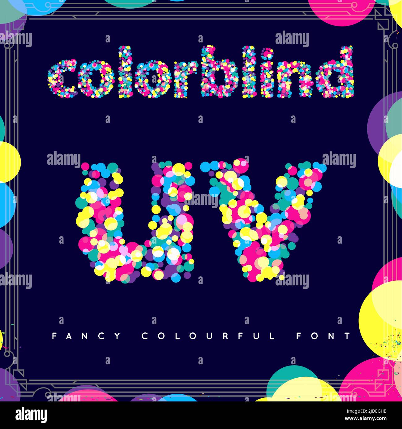 Jeu de polices de style colorblind dans Vector. Des couleurs tendance. Illustration de Vecteur