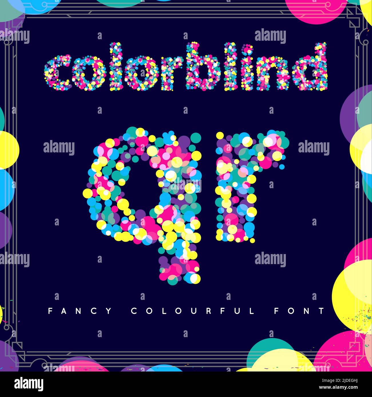 Jeu de polices de style colorblind dans Vector. Des couleurs tendance. Illustration de Vecteur