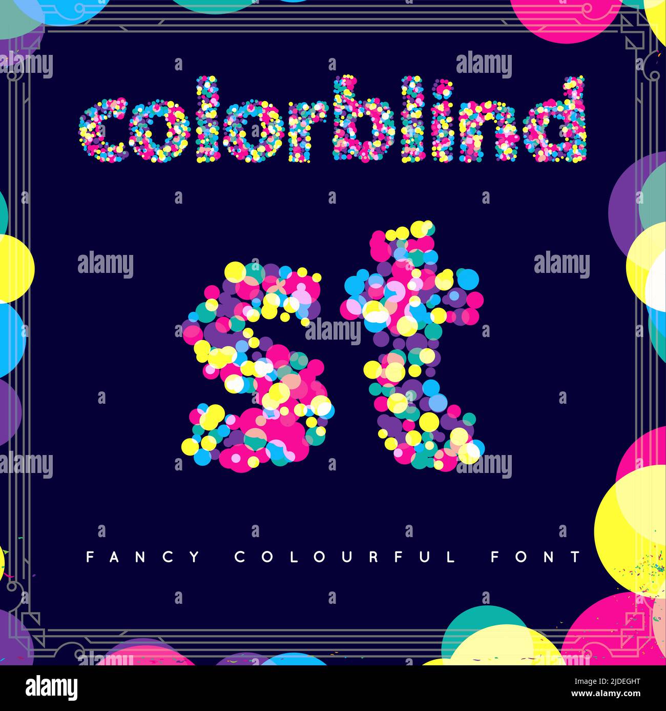 Jeu de polices de style colorblind dans Vector. Des couleurs tendance. Illustration de Vecteur