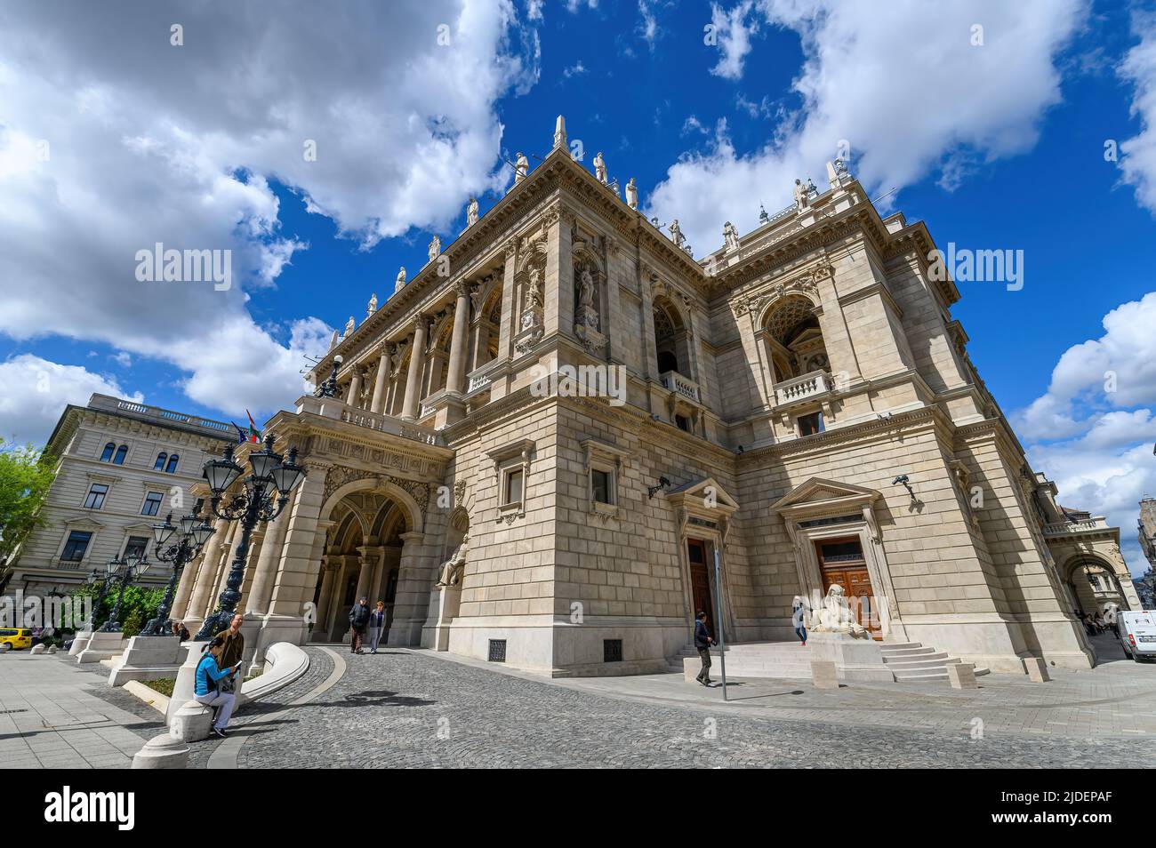 Budapest, Hongrie. L'Opéra royal d'Etat hongrois, considéré comme l'un des chefs-d'œuvre de l'architecte et l'un des plus beaux d'Europe. Banque D'Images
