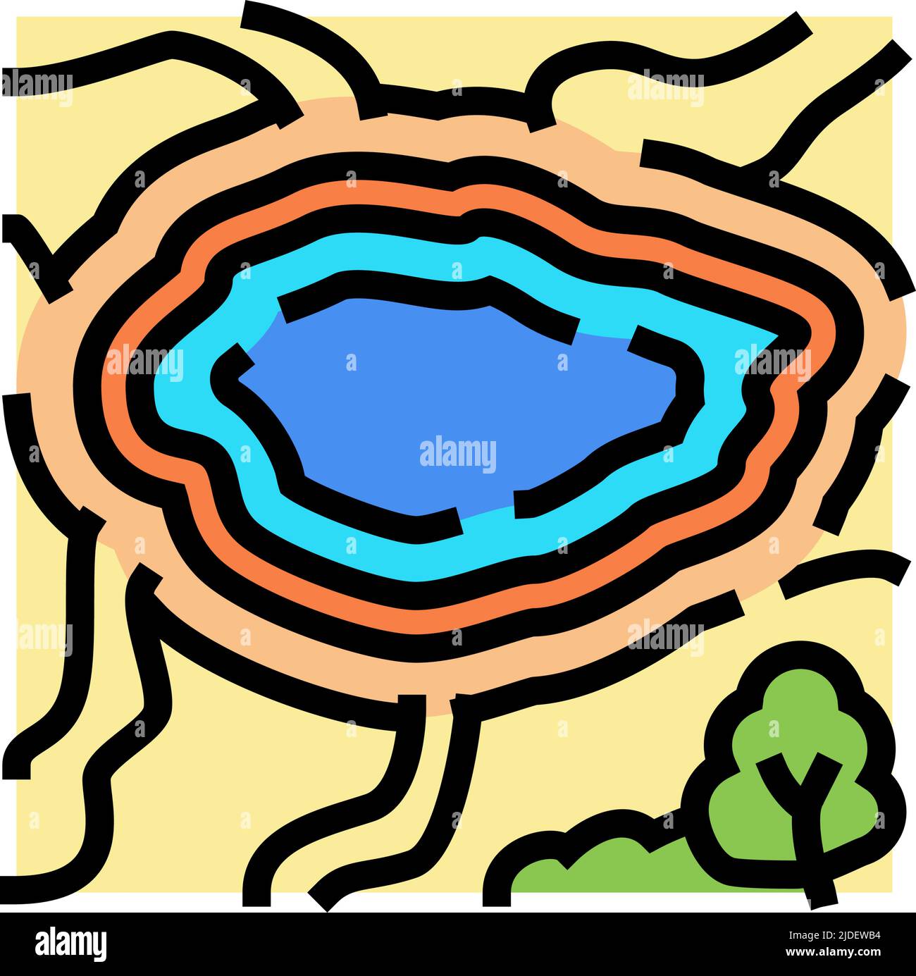 illustration vectorielle de l'icône de couleur du parc national de yellowstone Illustration de Vecteur
