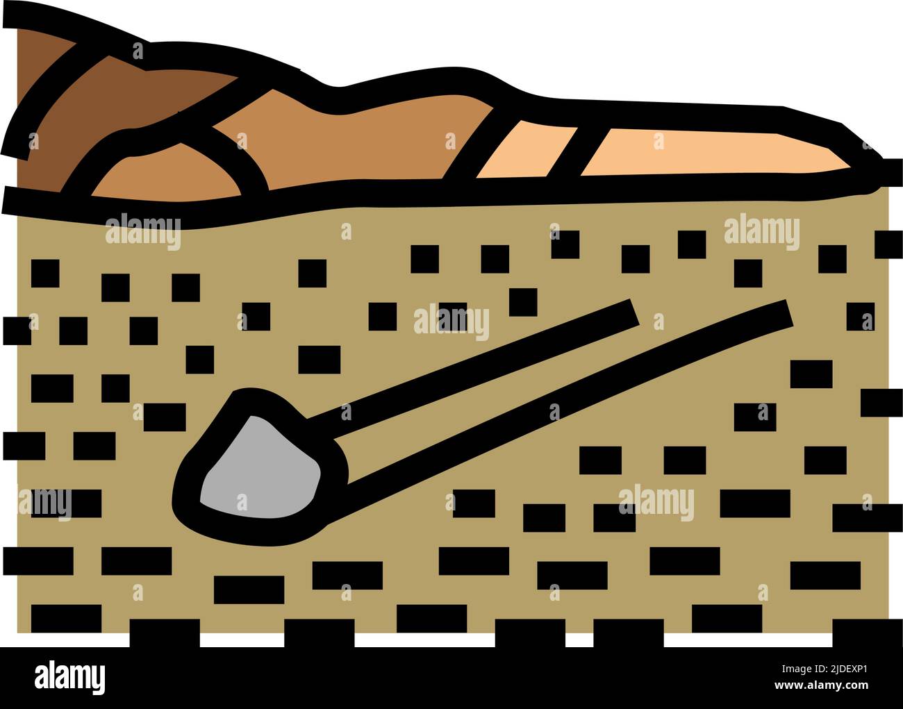 illustration vectorielle de l'icône de couleur de la vallée de la mort Illustration de Vecteur