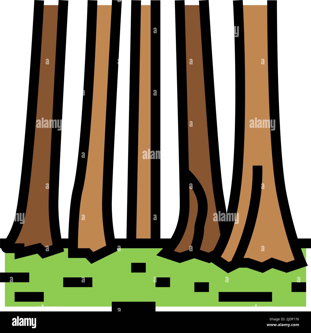 illustration vectorielle de l'icône de couleur du parc national sequoia Illustration de Vecteur