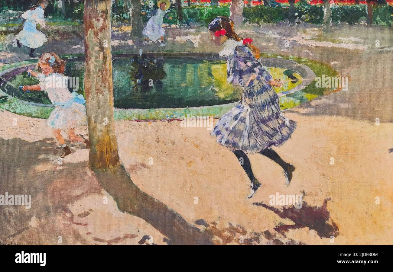 Joaquin Sorolla (1863-1923). Corde à sauter à la Granja (Saltando a la comba, la Granja). 1907. Huile sur toile. 105 x 166 cm. Joaquin Sorolla et Bastid Banque D'Images