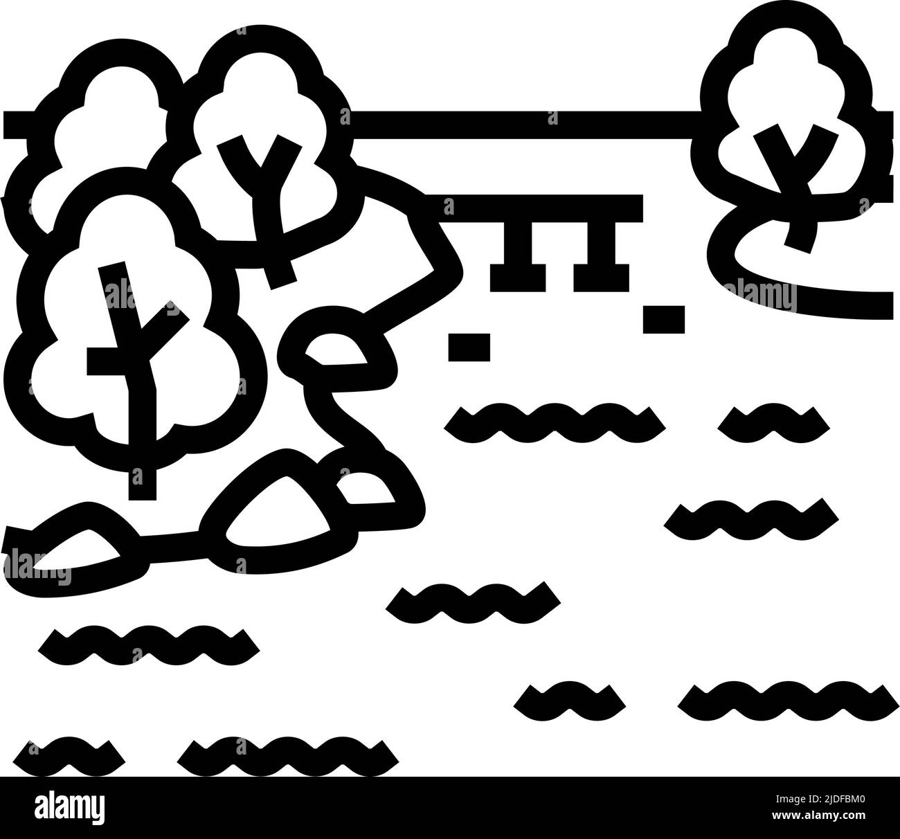 illustration vectorielle de l'icône de la ligne de lac du malawi Illustration de Vecteur